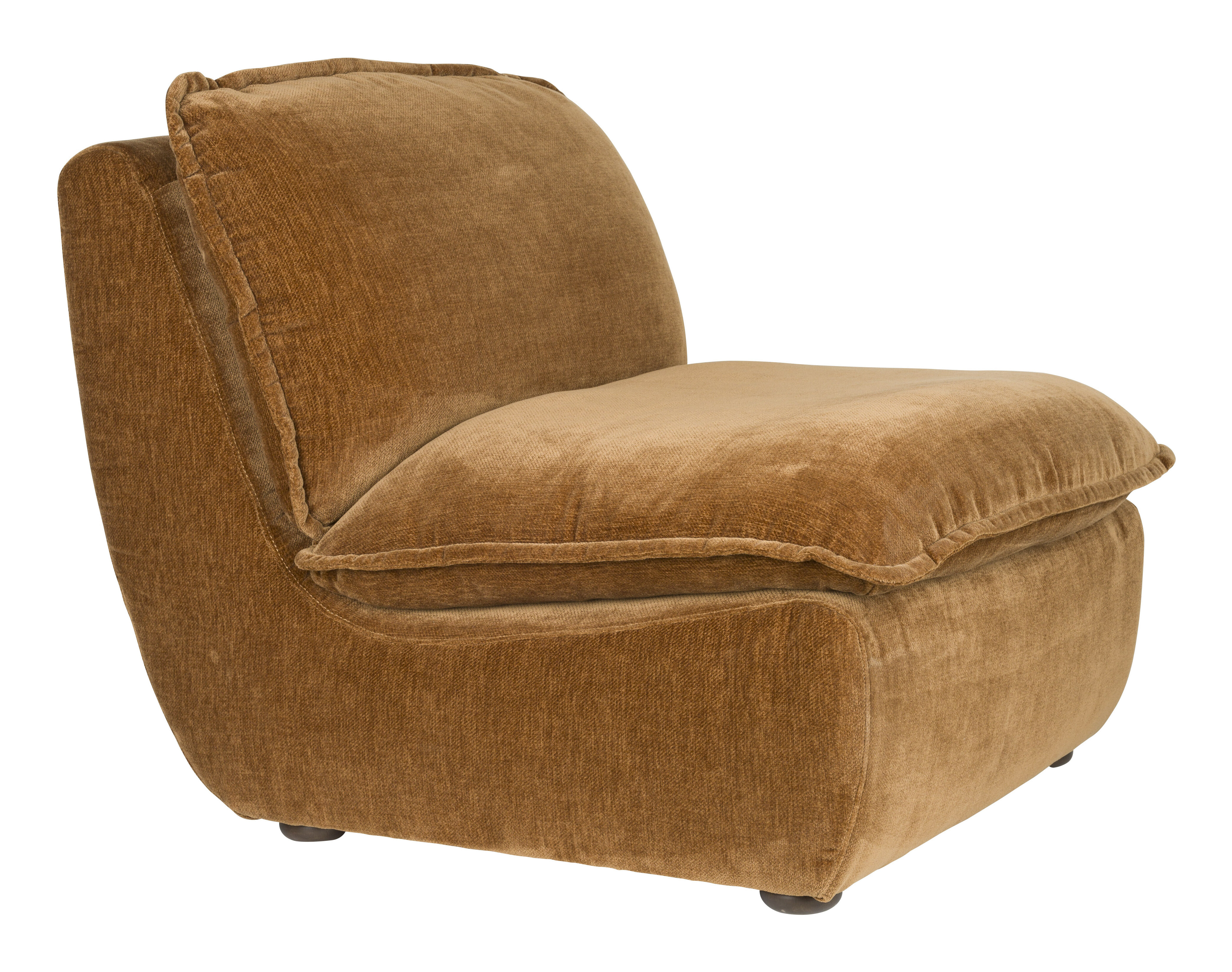 Dutchbone Fauteuil 'Radley' Velvet, kleur Cognac