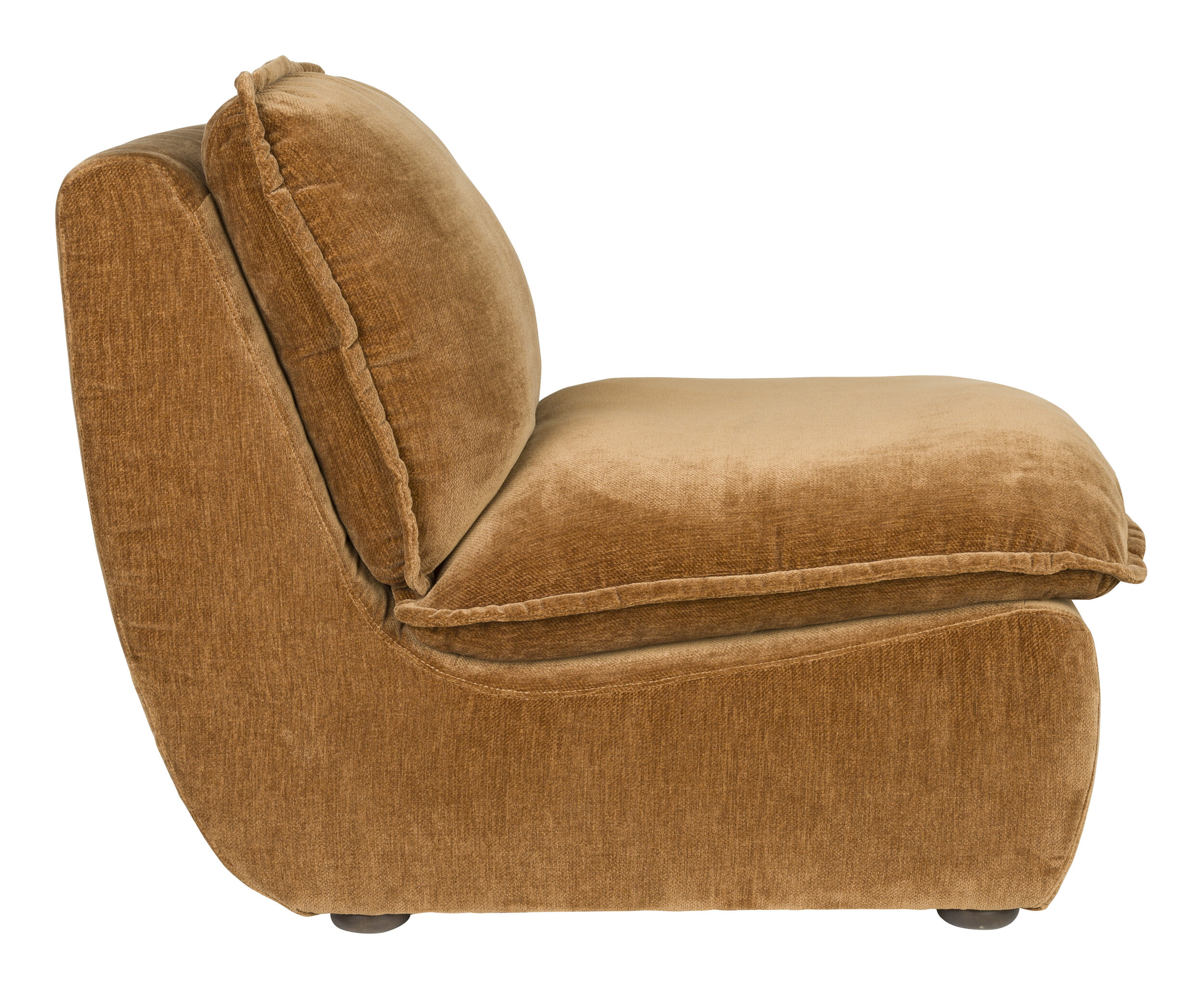 Dutchbone Fauteuil 'Radley' Velvet, kleur Cognac