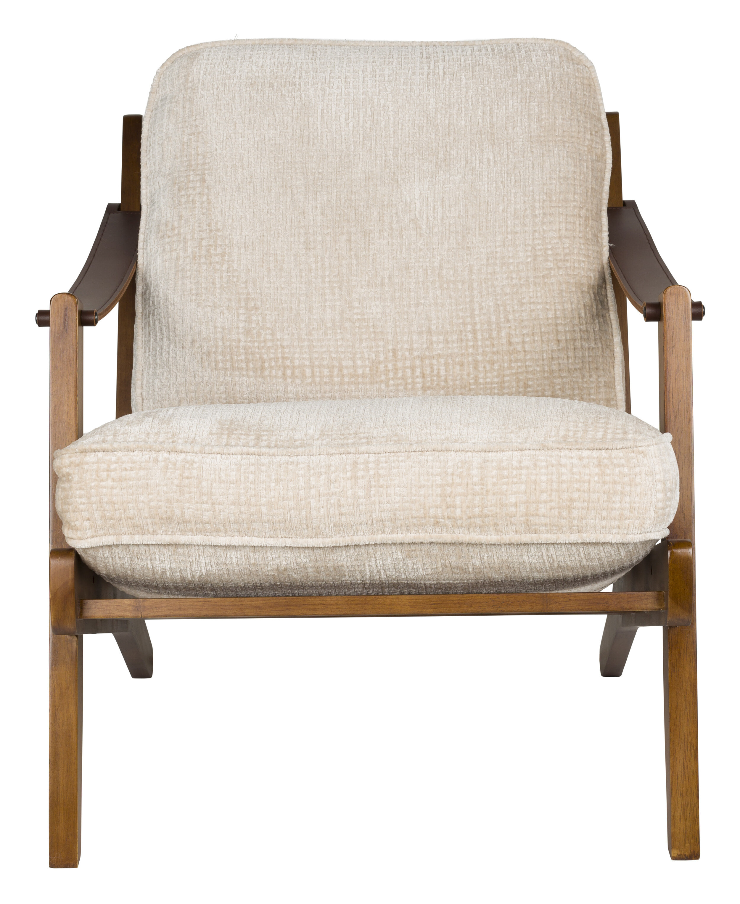 Dutchbone Fauteuil 'Washington' Mangohout en geweven stof