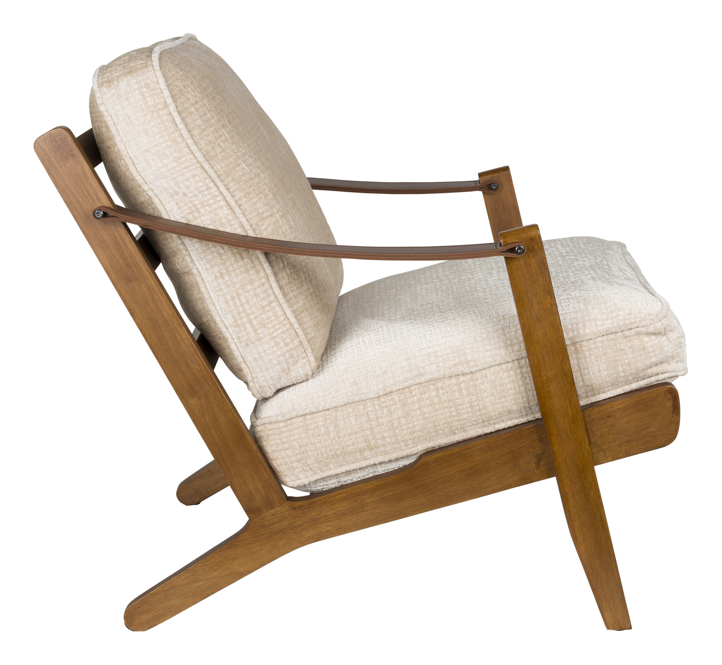 Dutchbone Fauteuil 'Washington' Mangohout en geweven stof