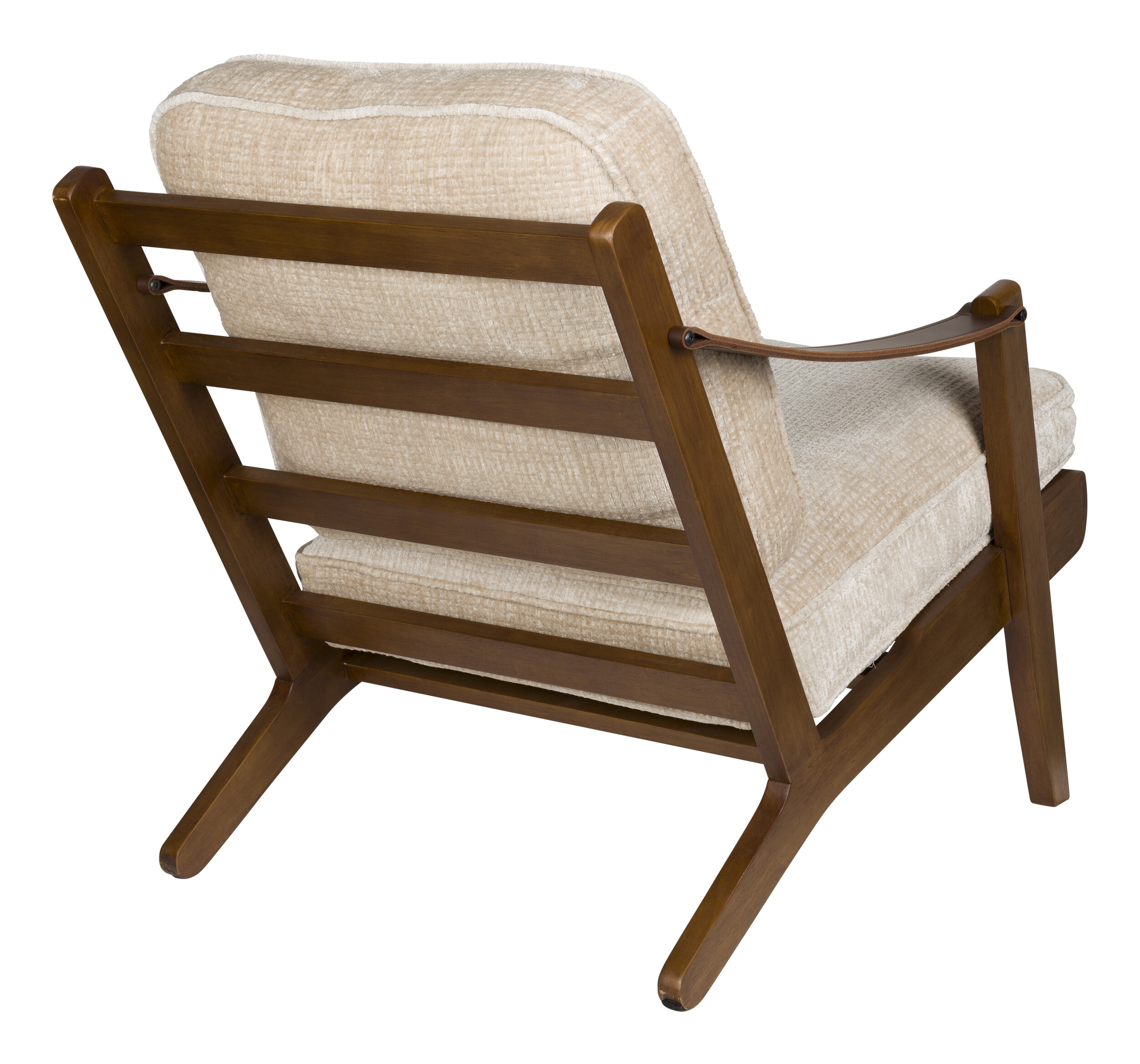 Dutchbone Fauteuil 'Washington' Mangohout en geweven stof