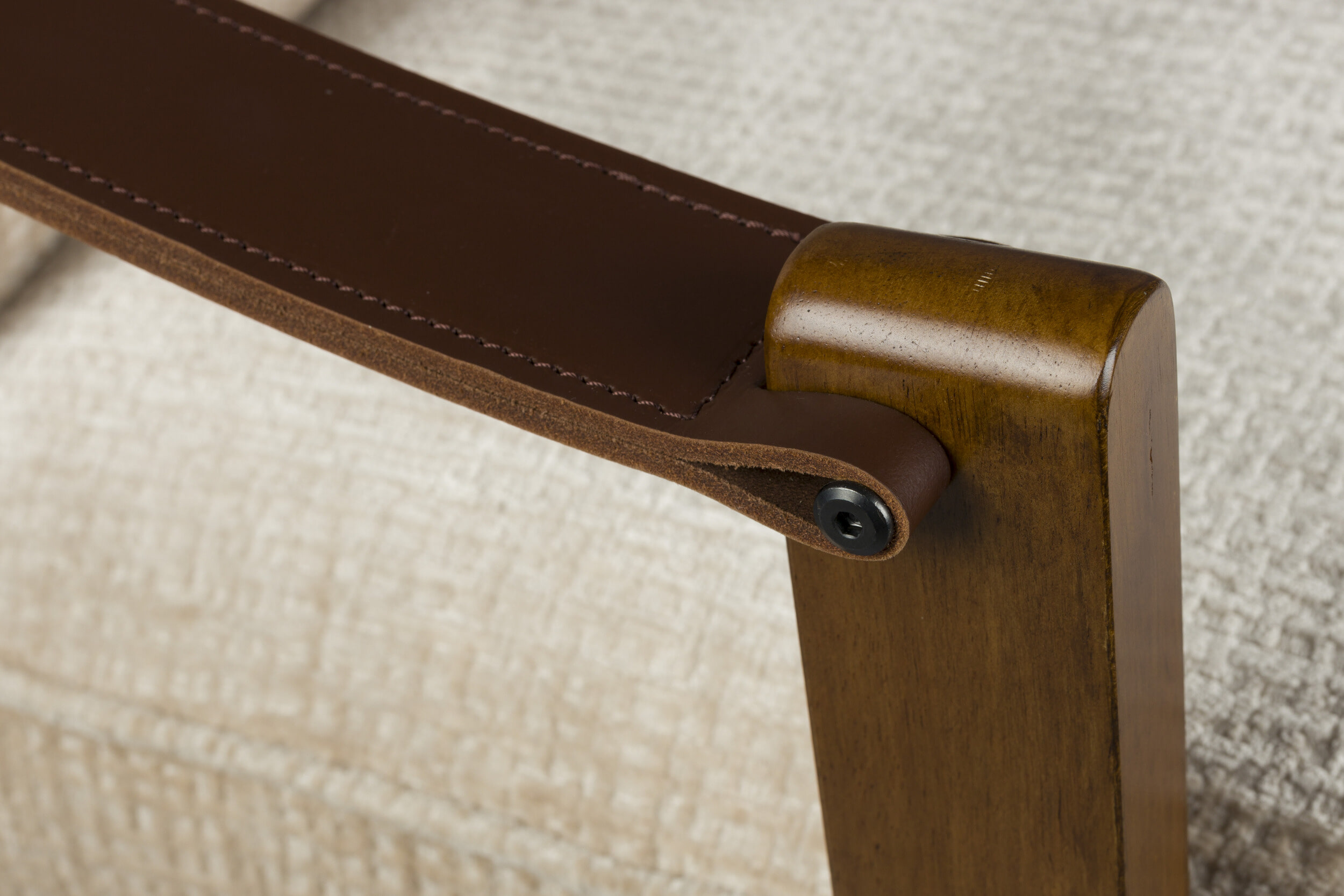 Dutchbone Fauteuil 'Washington' Mangohout en geweven stof