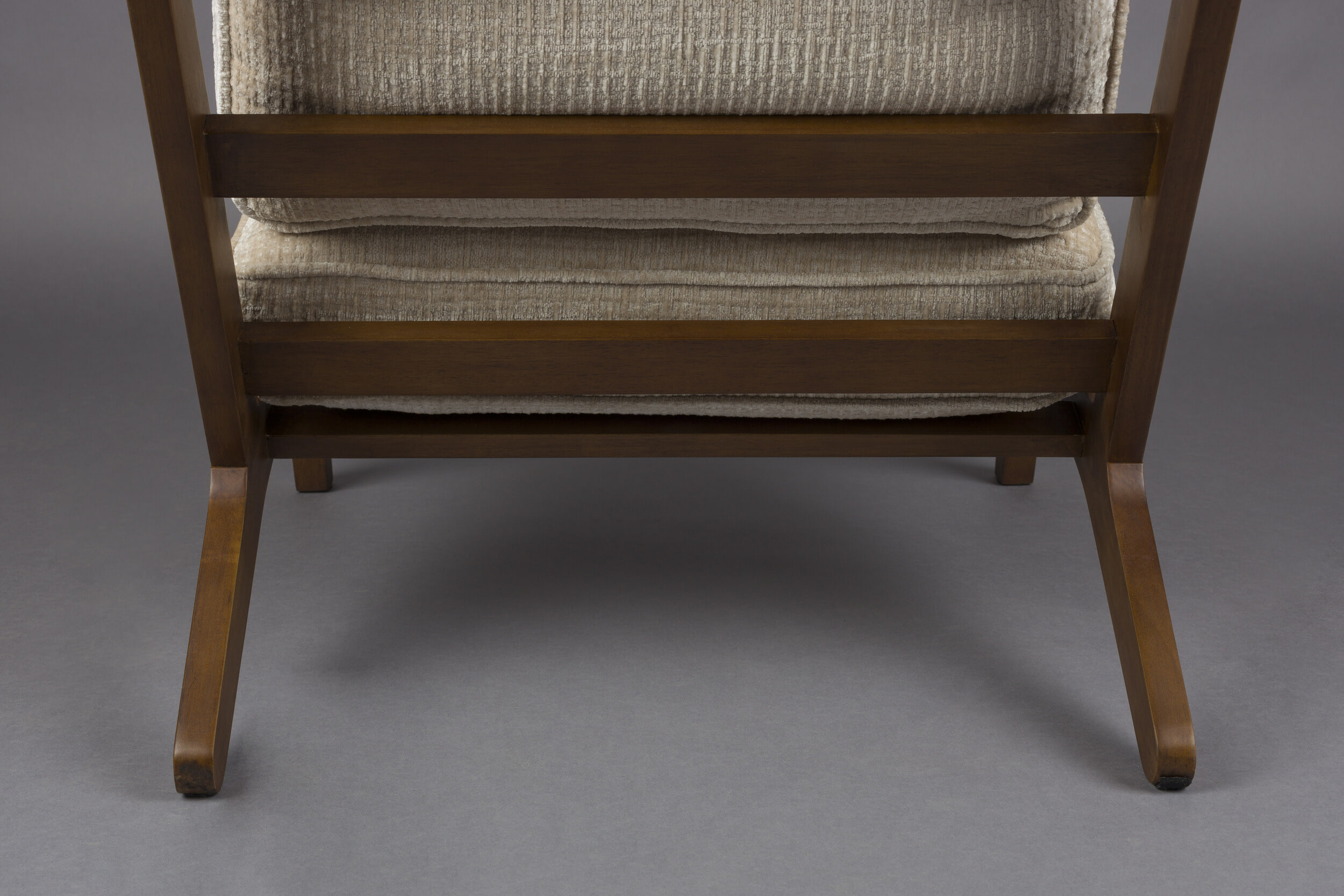 Dutchbone Fauteuil 'Washington' Mangohout en geweven stof