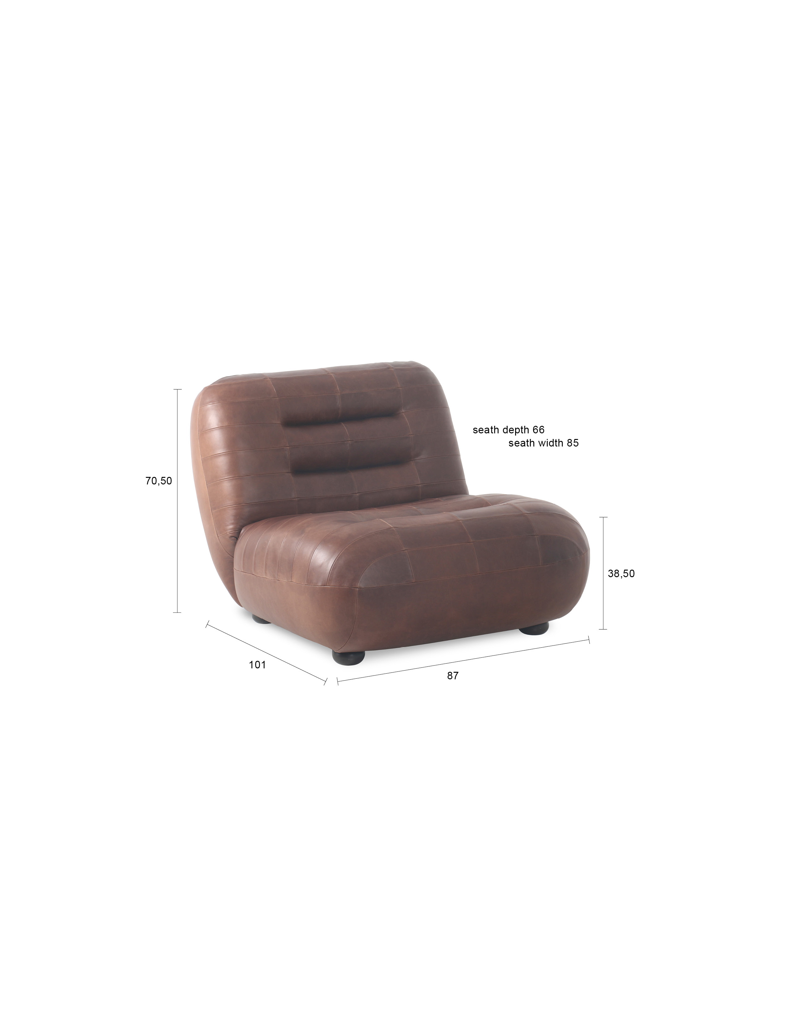 Dutchbone Fauteuil 'Wyatt' Wax Leder, kleur Chocolate