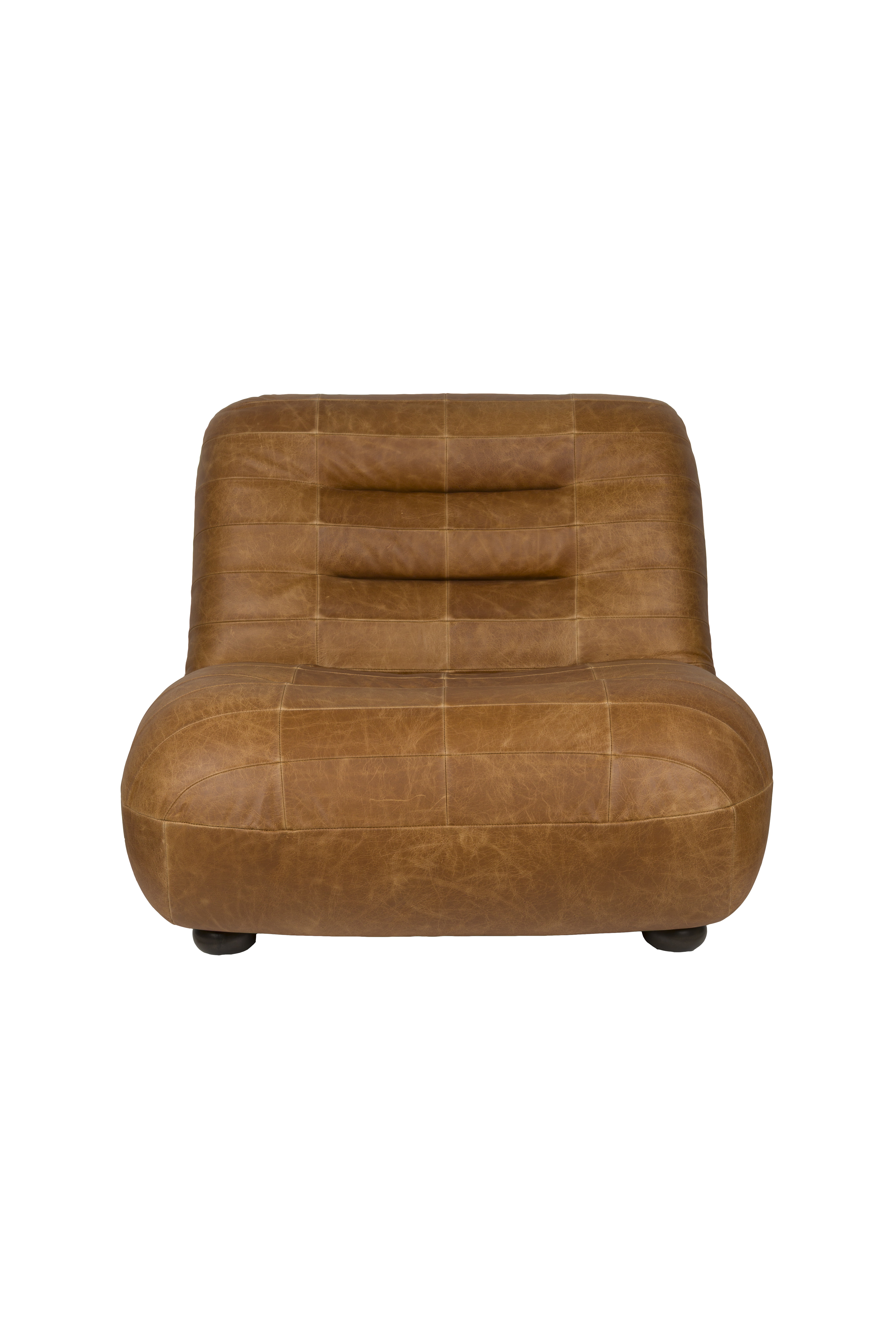 Dutchbone Fauteuil 'Wyatt' Wax Leder, kleur Cognac