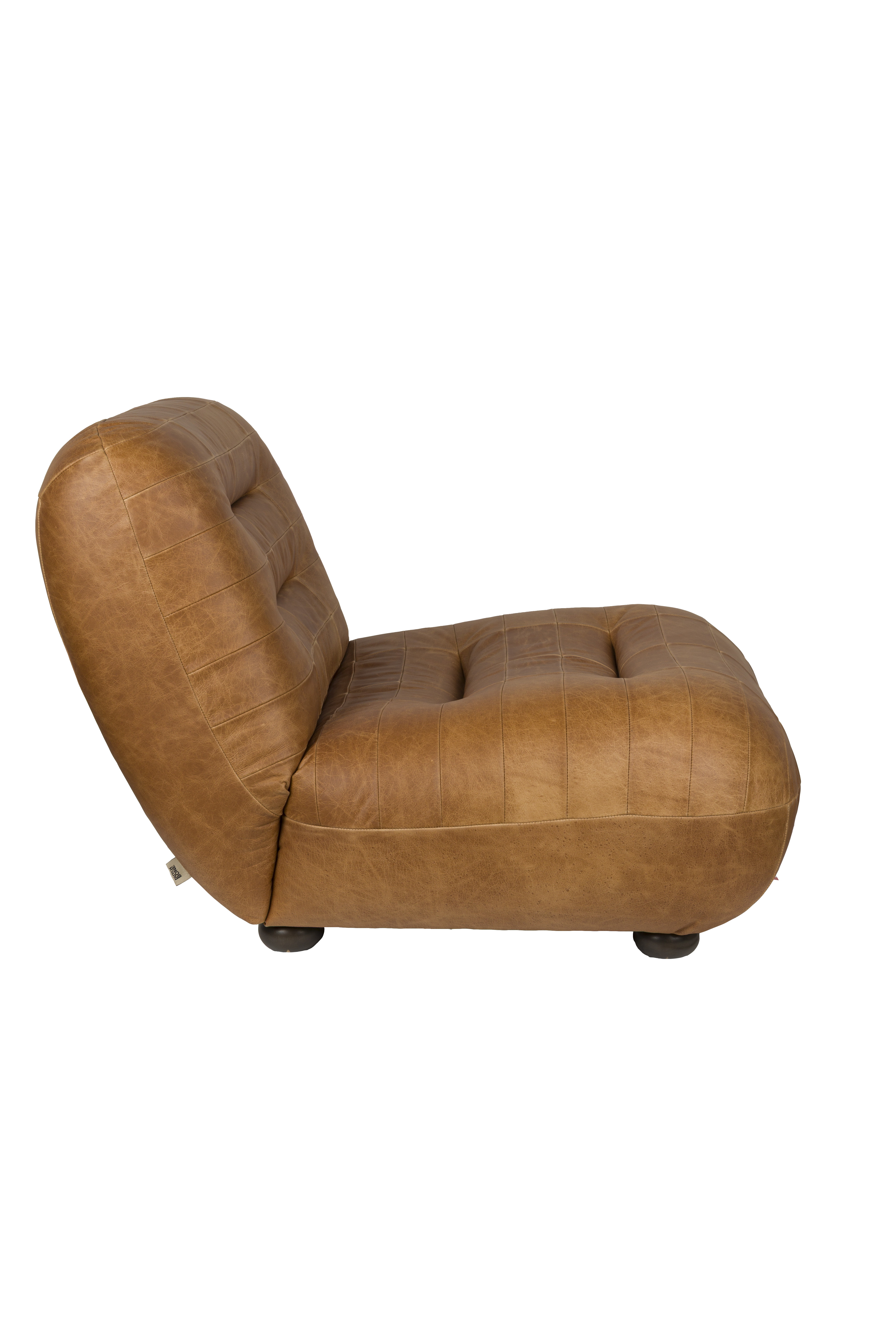 Dutchbone Fauteuil 'Wyatt' Wax Leder, kleur Cognac