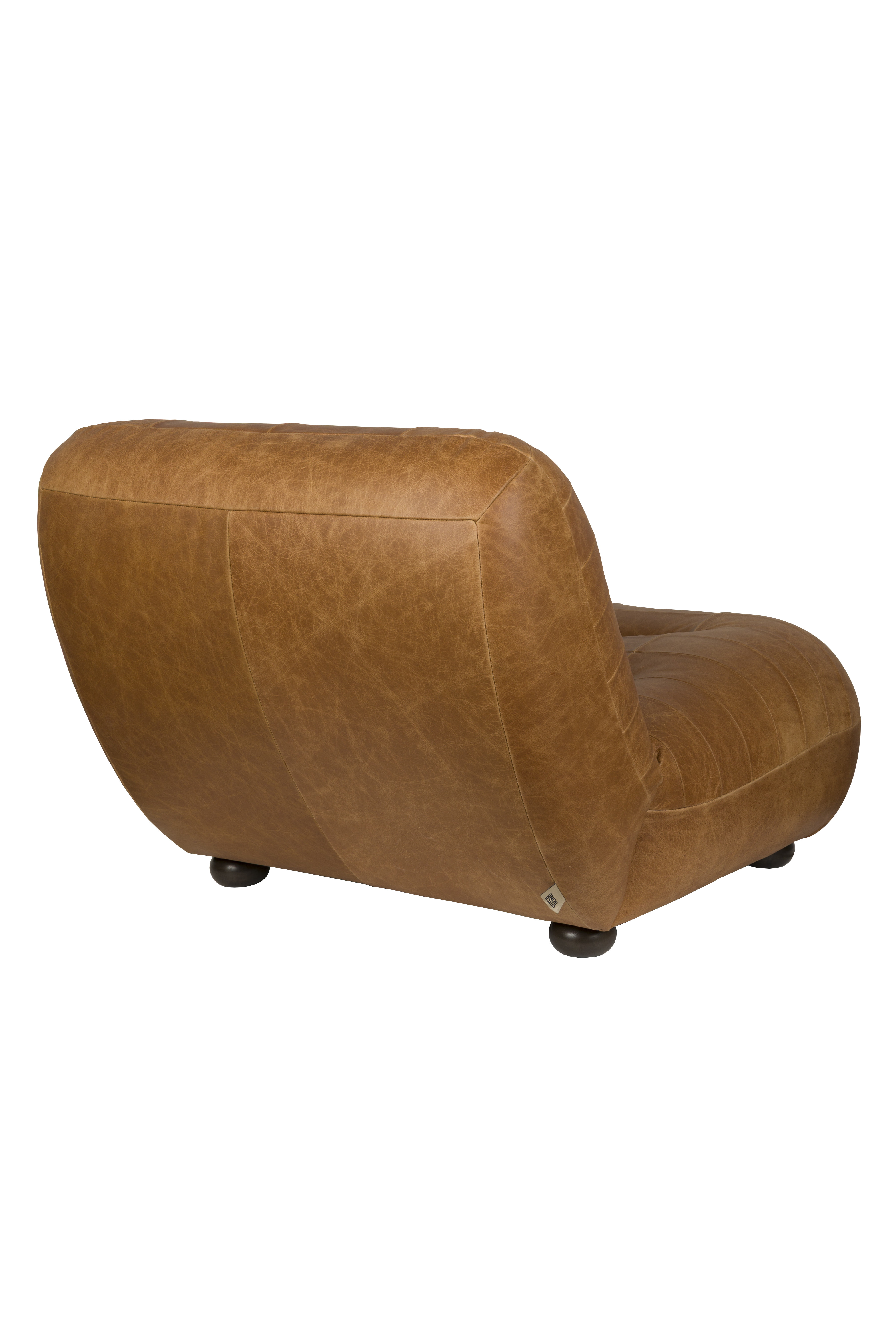 Dutchbone Fauteuil 'Wyatt' Wax Leder, kleur Cognac