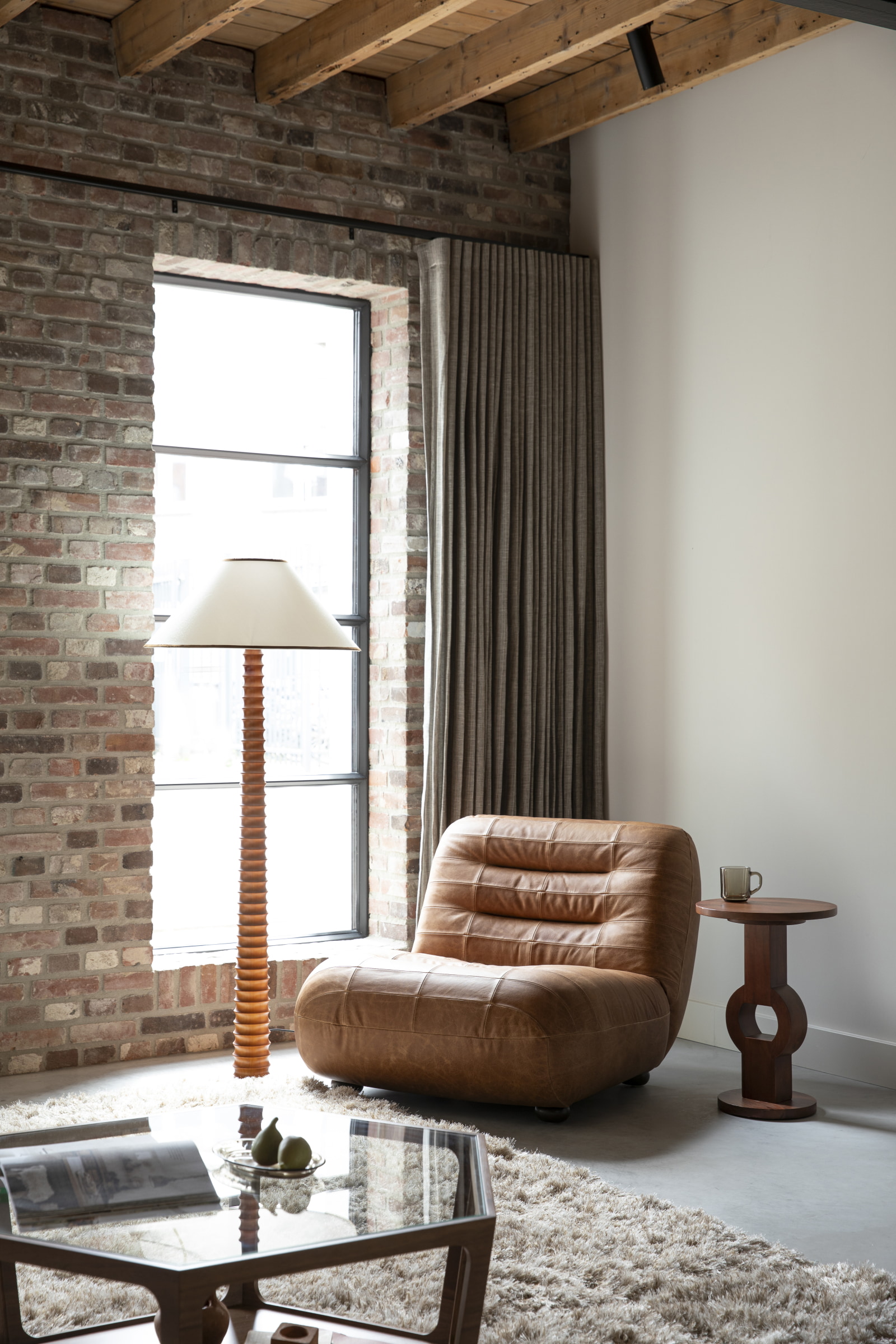 Dutchbone Fauteuil 'Wyatt' Wax Leder, kleur Cognac