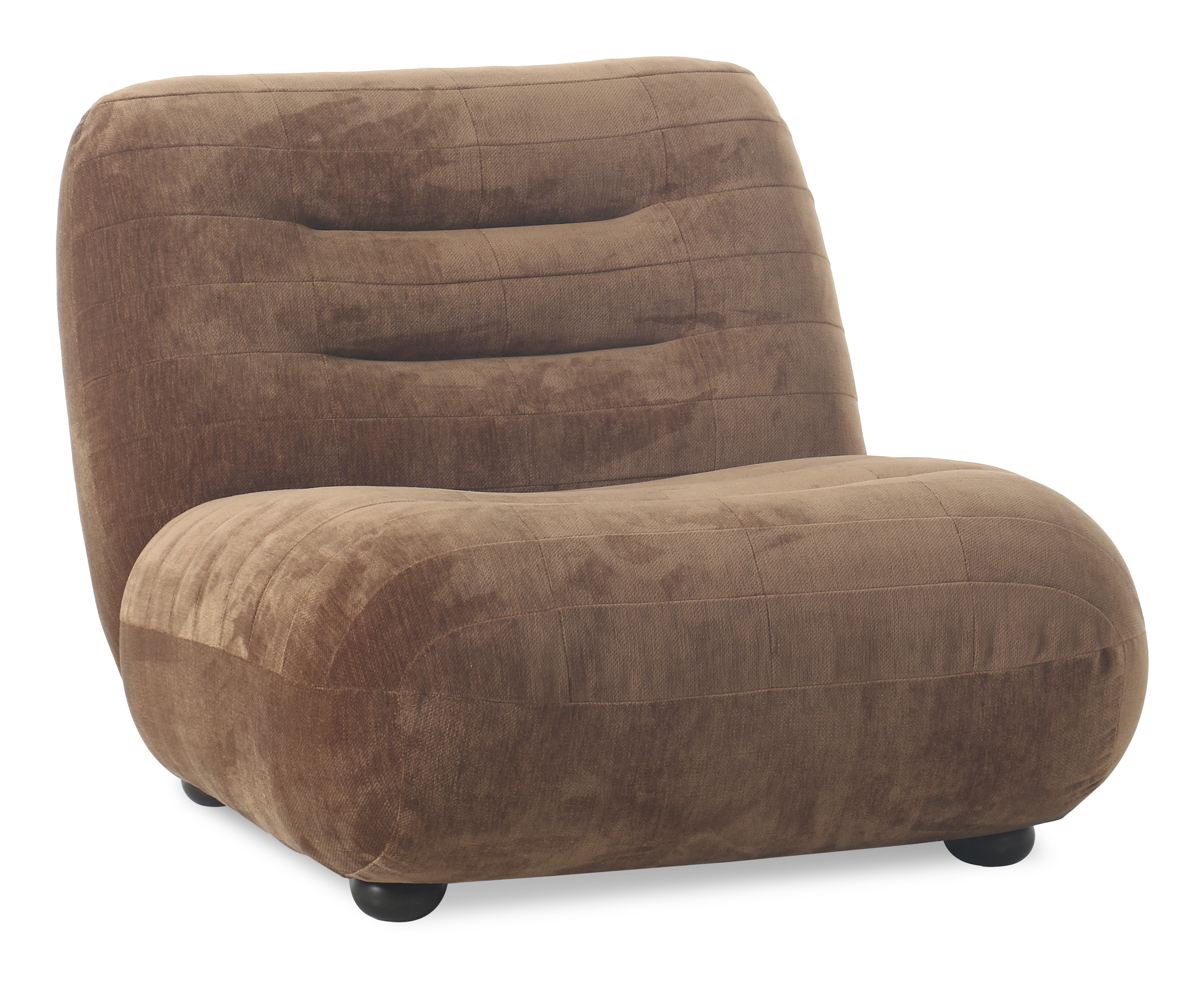 Dutchbone Fauteuil 'Wyatt' Velvet, kleur Cognac