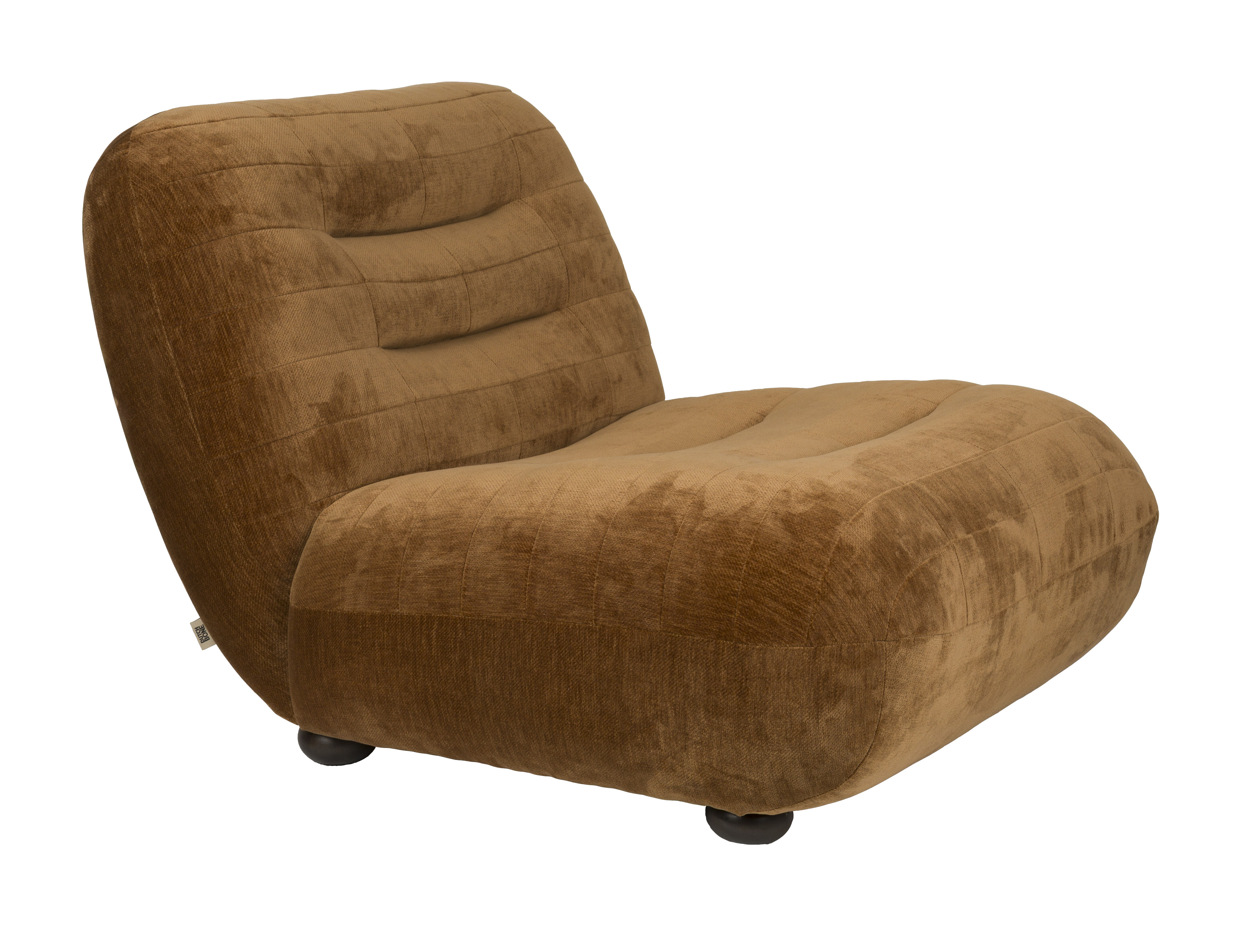 Dutchbone Fauteuil 'Wyatt' Velvet, kleur Cognac
