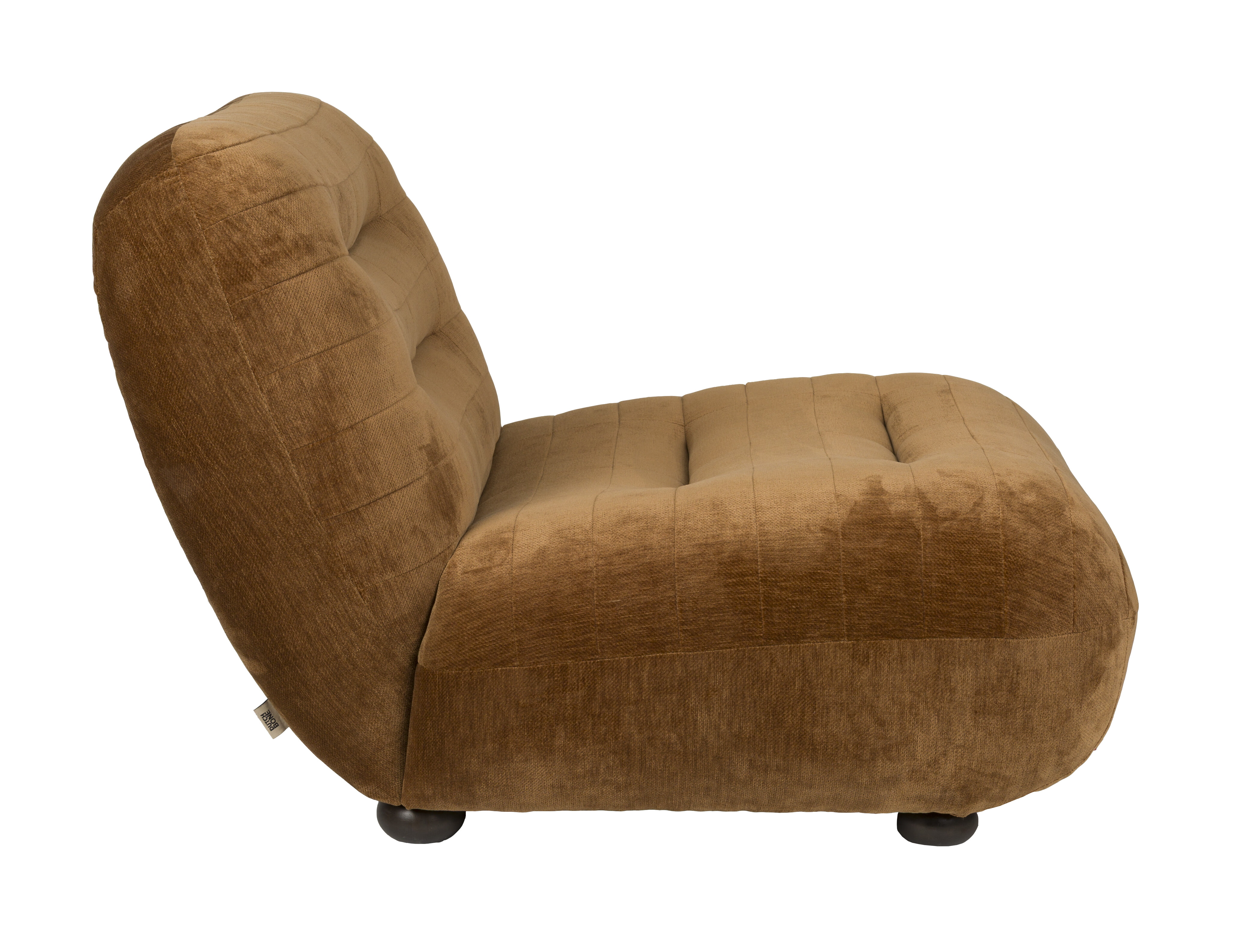 Dutchbone Fauteuil 'Wyatt' Velvet, kleur Cognac