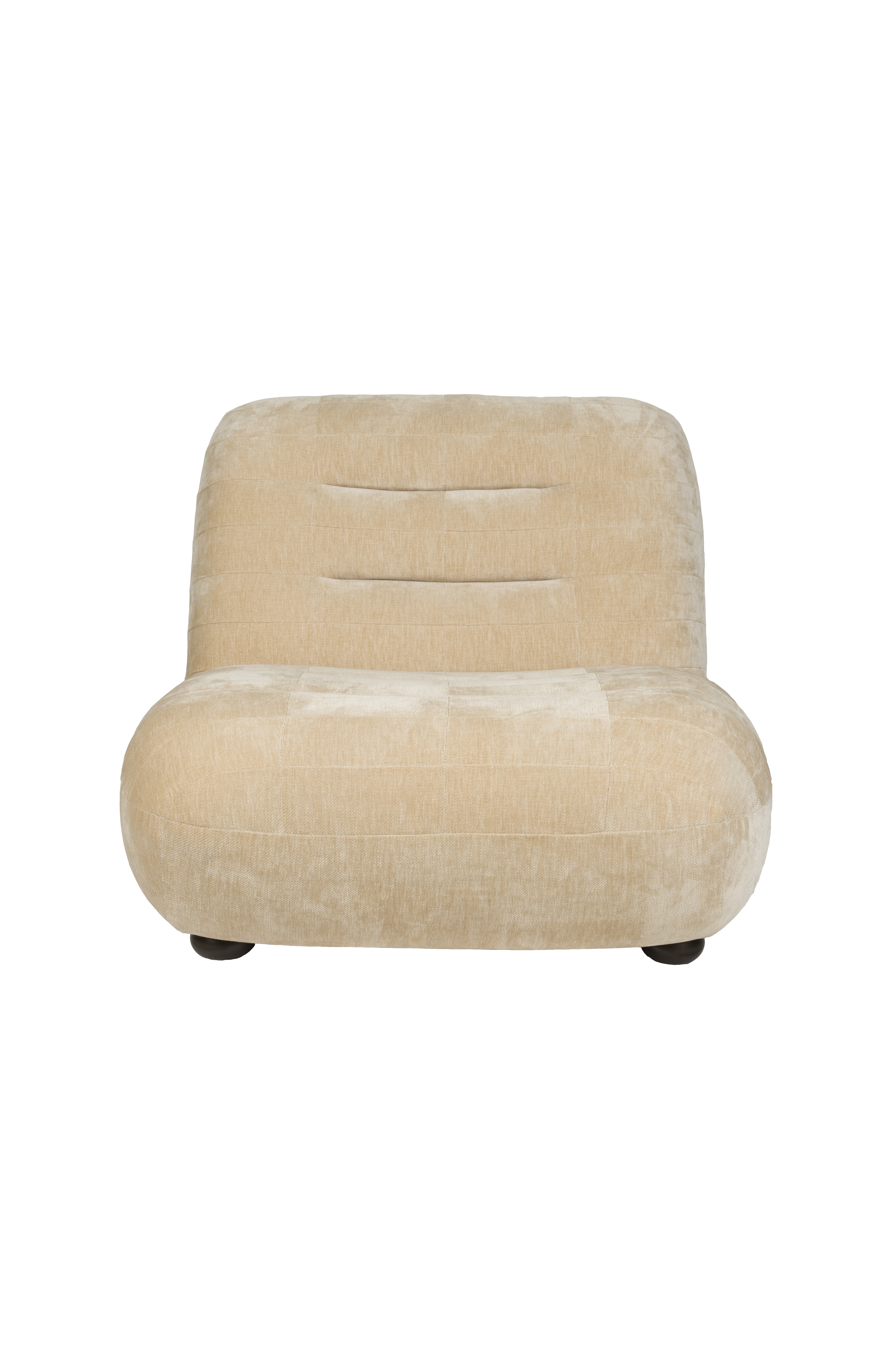Dutchbone Fauteuil 'Wyatt' Velvet, kleur Beige