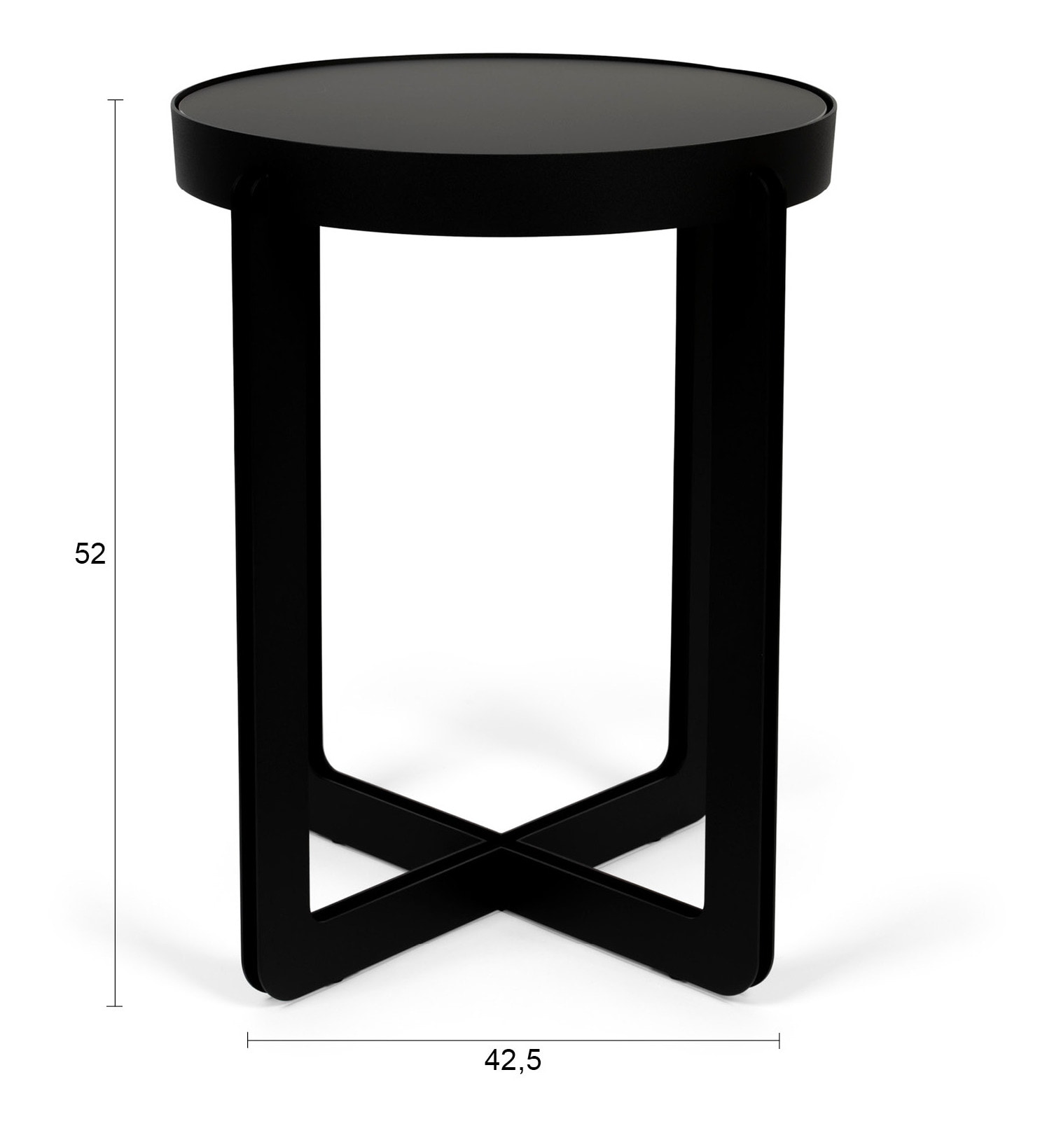 Zuiver Ronde Bijzettafel 'Centre' 43cm, kleur Zwart