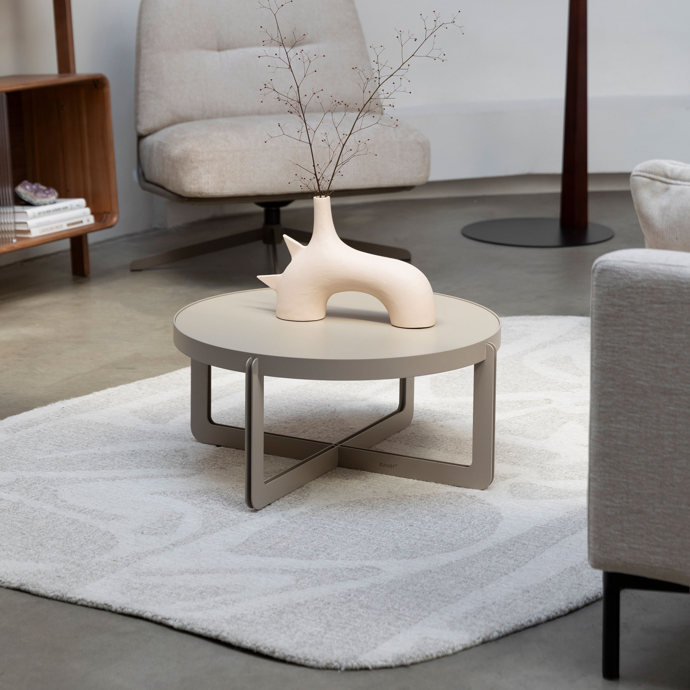 Zuiver Ronde Salontafel 'Centre' 68cm, kleur Beige