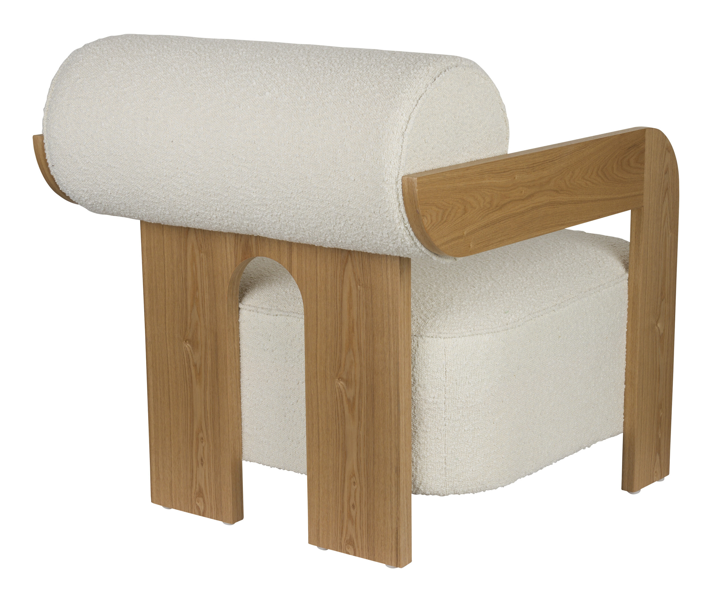 Zuiver Fauteuil 'Oolong' Bouclé en eikenhout, kleur Beige