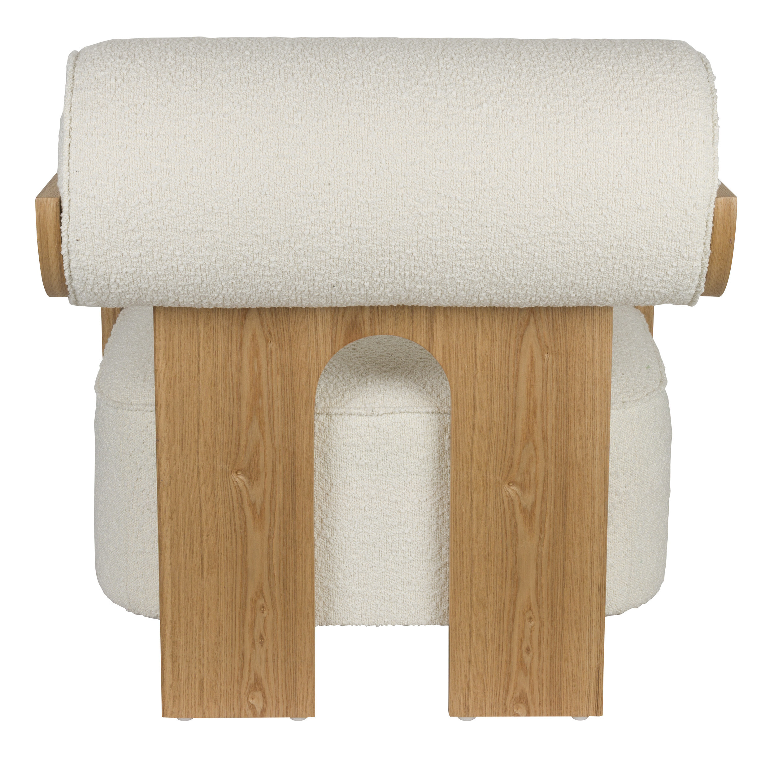 Zuiver Fauteuil 'Oolong' Bouclé en eikenhout, kleur Beige