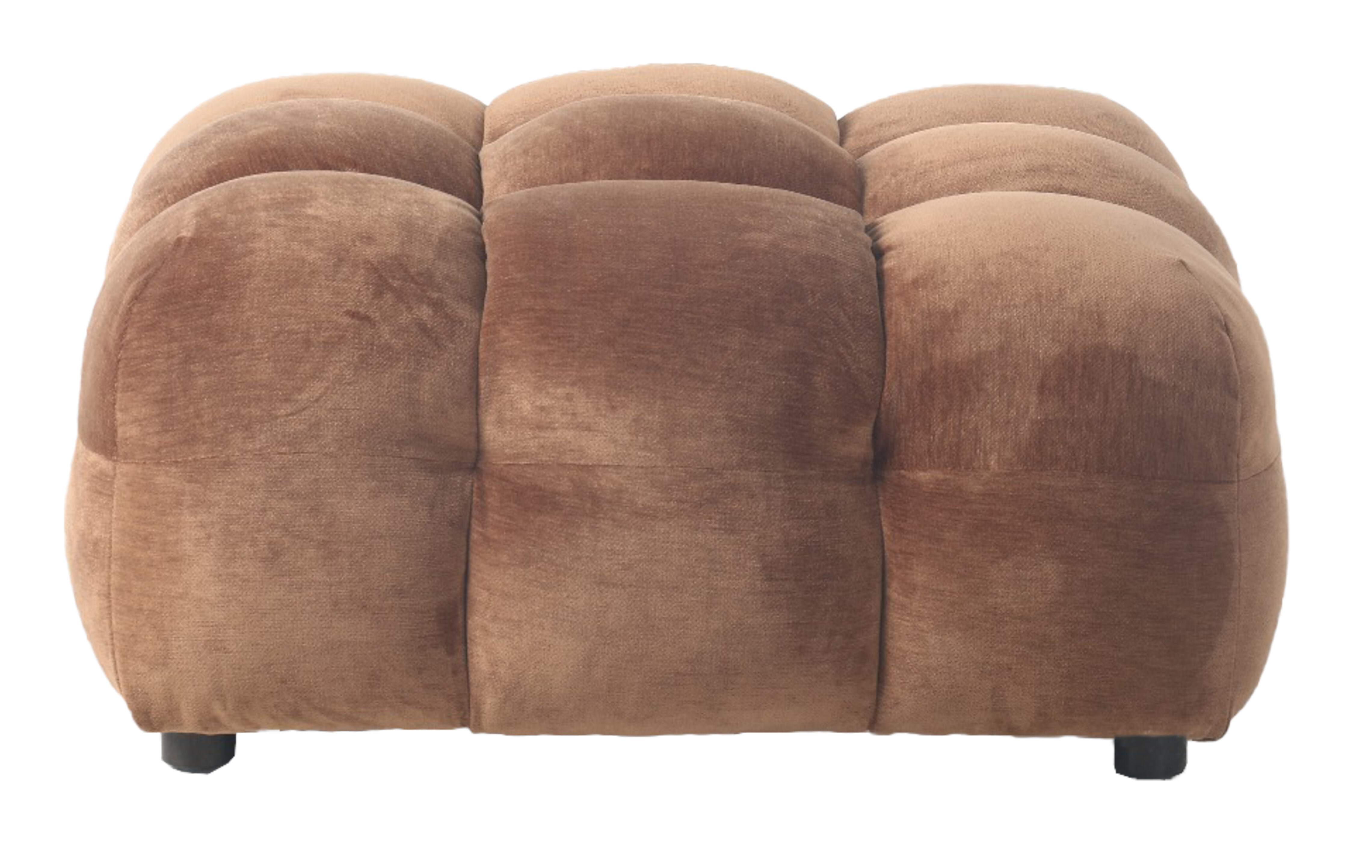 Dutchbone Hocker 'Hackman' Velvet, kleur Cognac