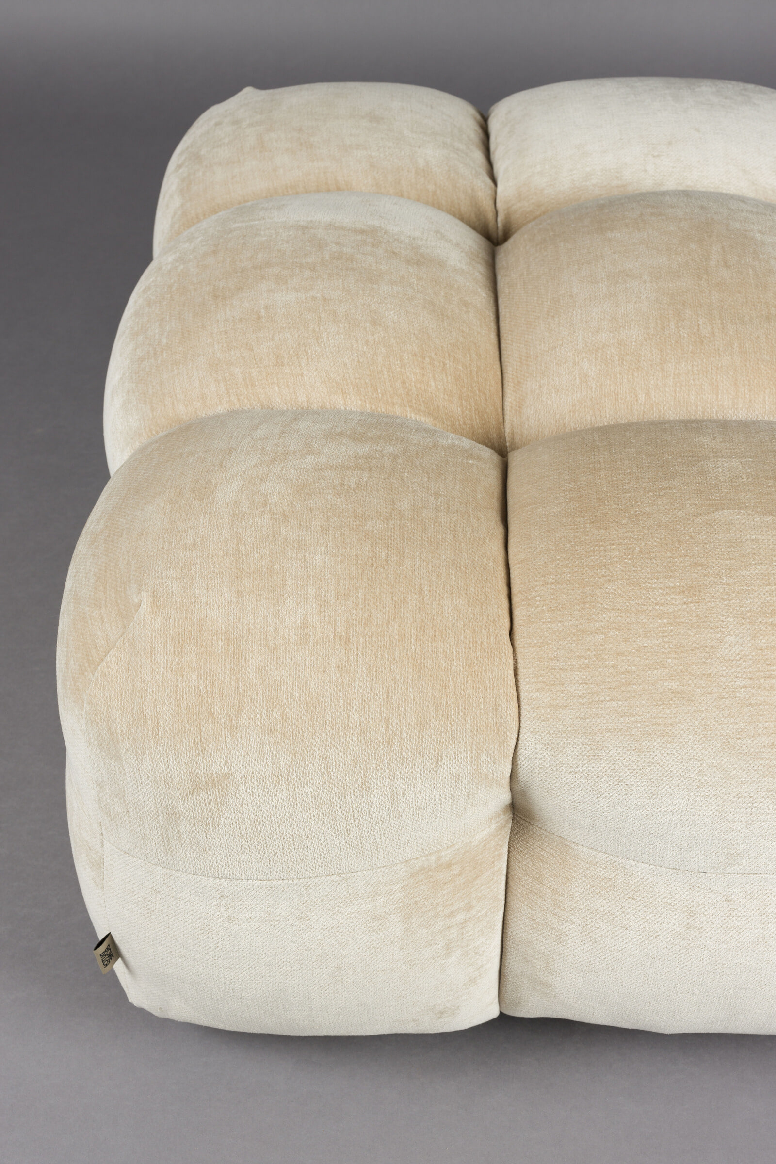 Dutchbone Hocker 'Hackman' Velvet, kleur Beige