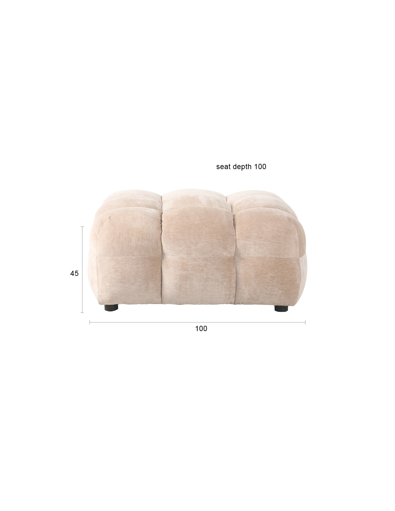 Dutchbone Hocker 'Hackman' Velvet, kleur Beige
