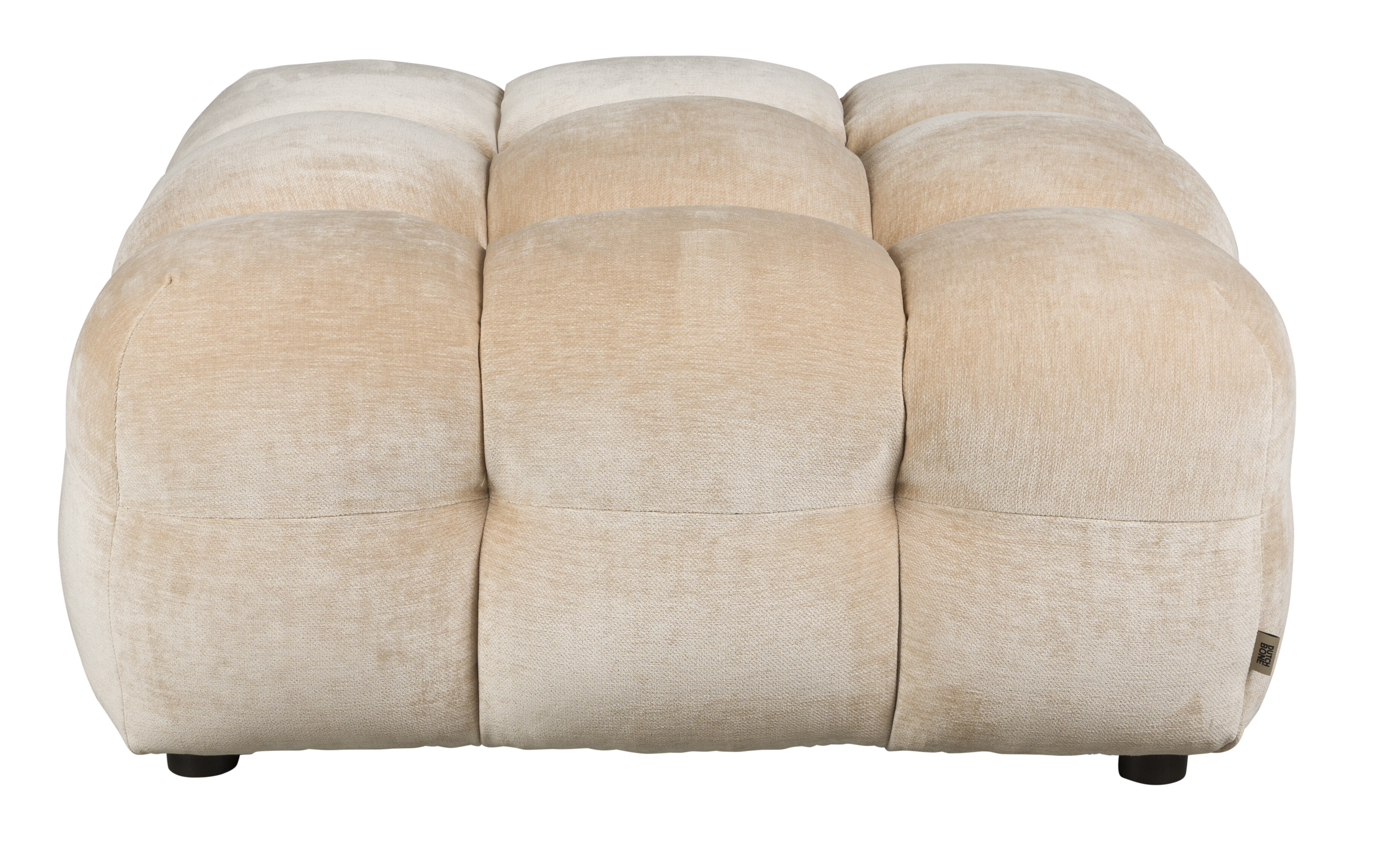 Dutchbone Hocker Hackman Velvet - Beige