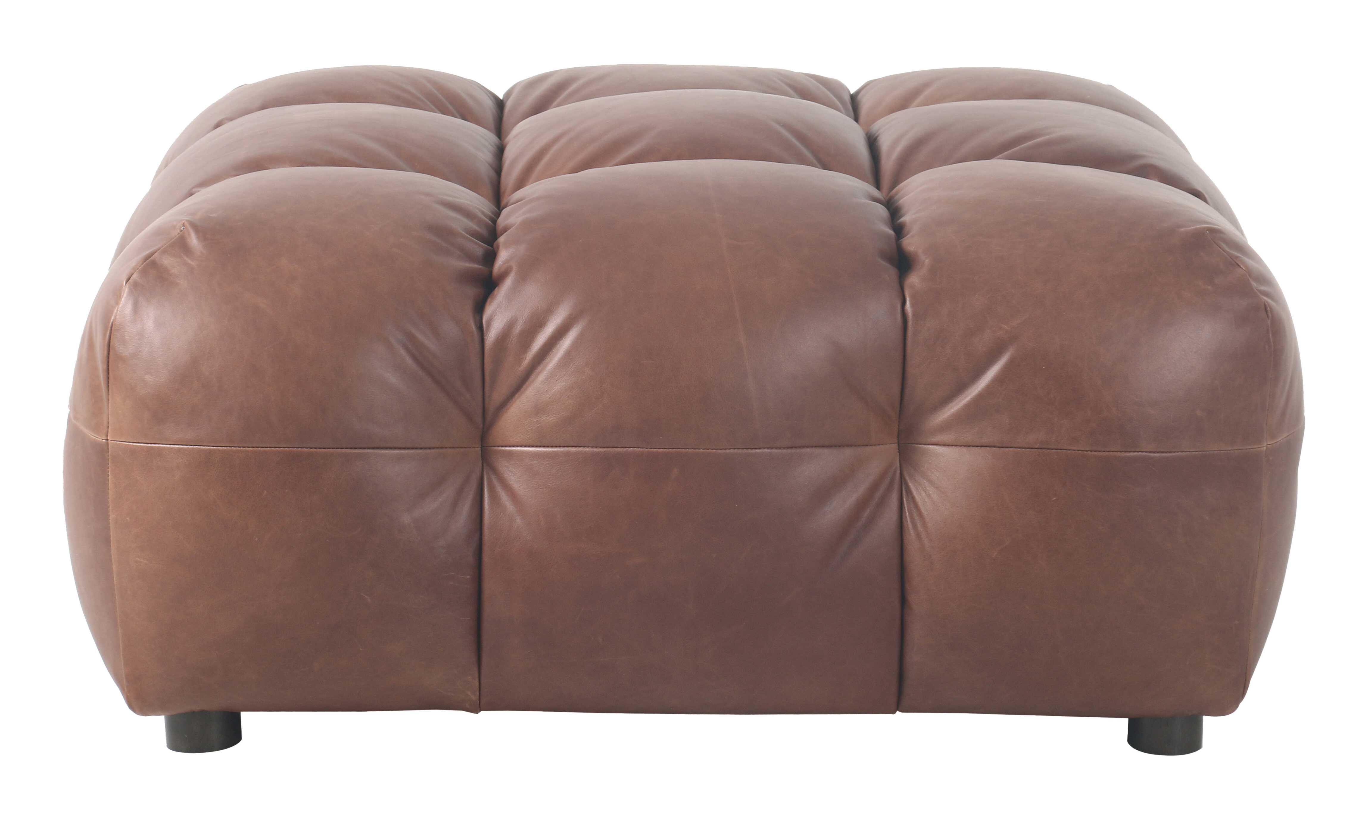 Dutchbone Hocker 'Hackman' Leder, kleur Chocolate