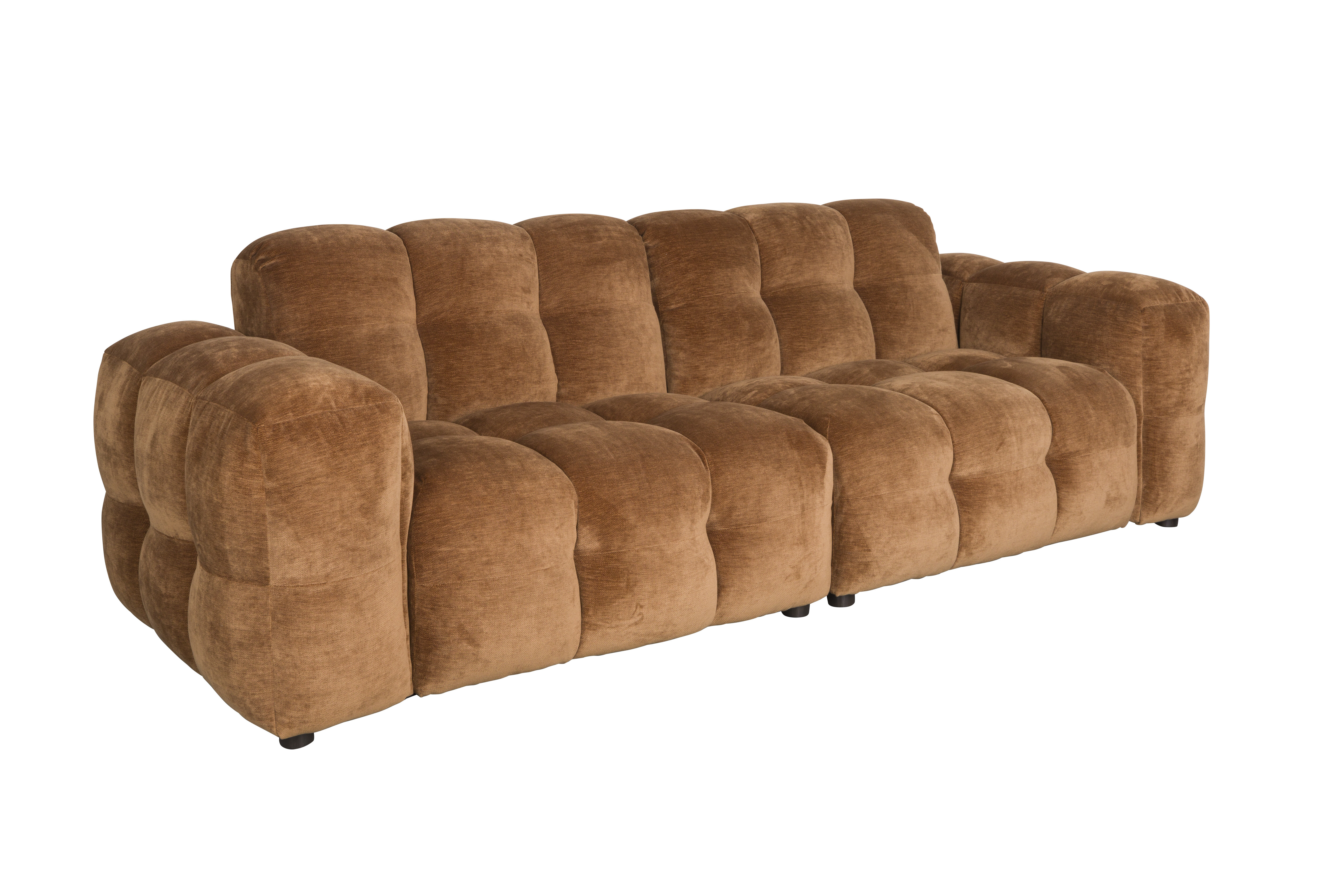 Dutchbone 3-zits Bank 'Hackman' Velvet, kleur Cognac