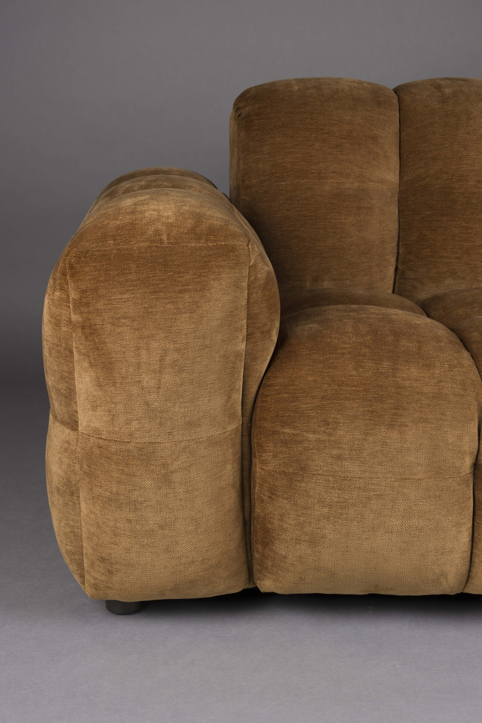 Dutchbone 3-zits Bank 'Hackman' Velvet, kleur Cognac