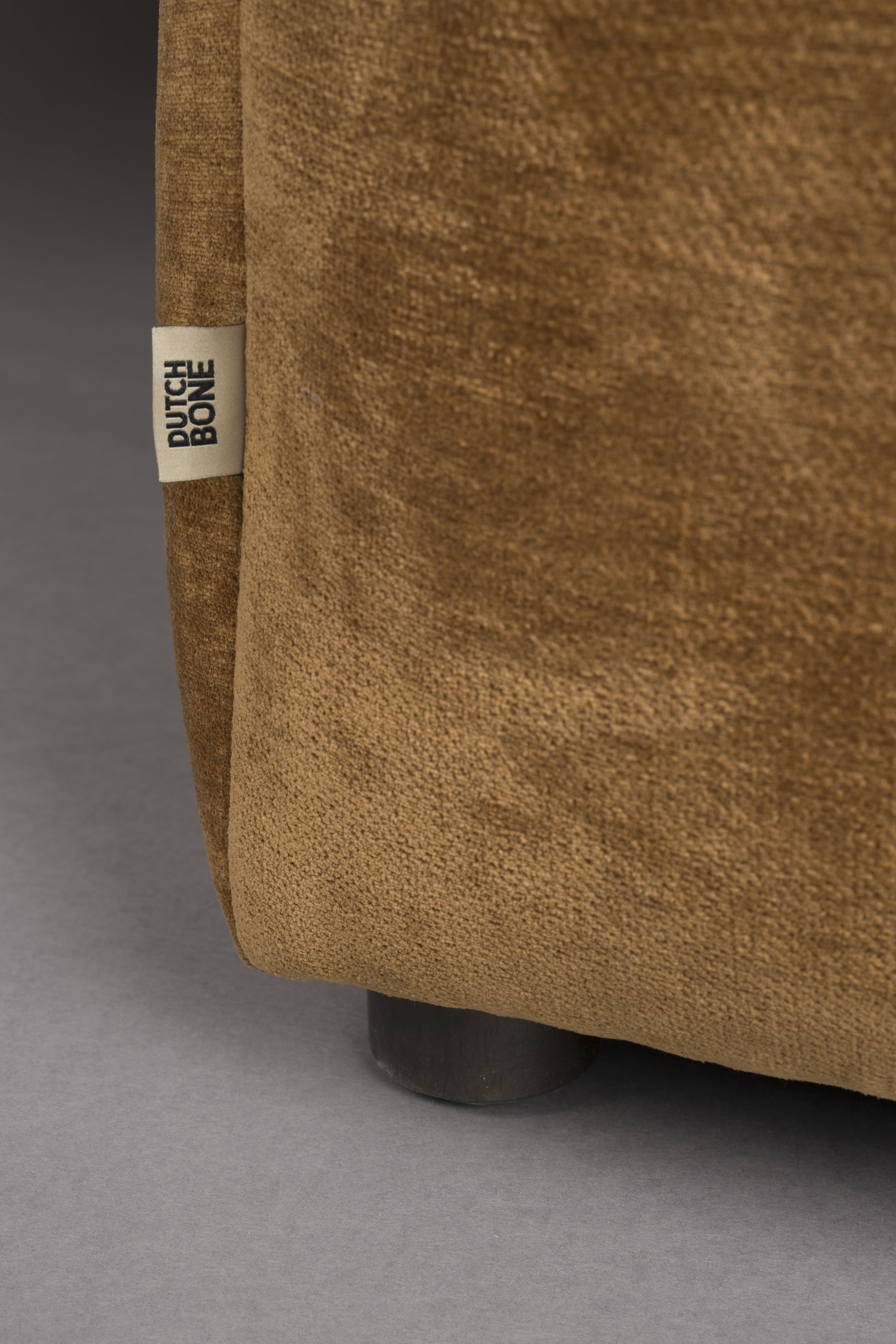 Dutchbone 3-zits Bank 'Hackman' Velvet, kleur Cognac
