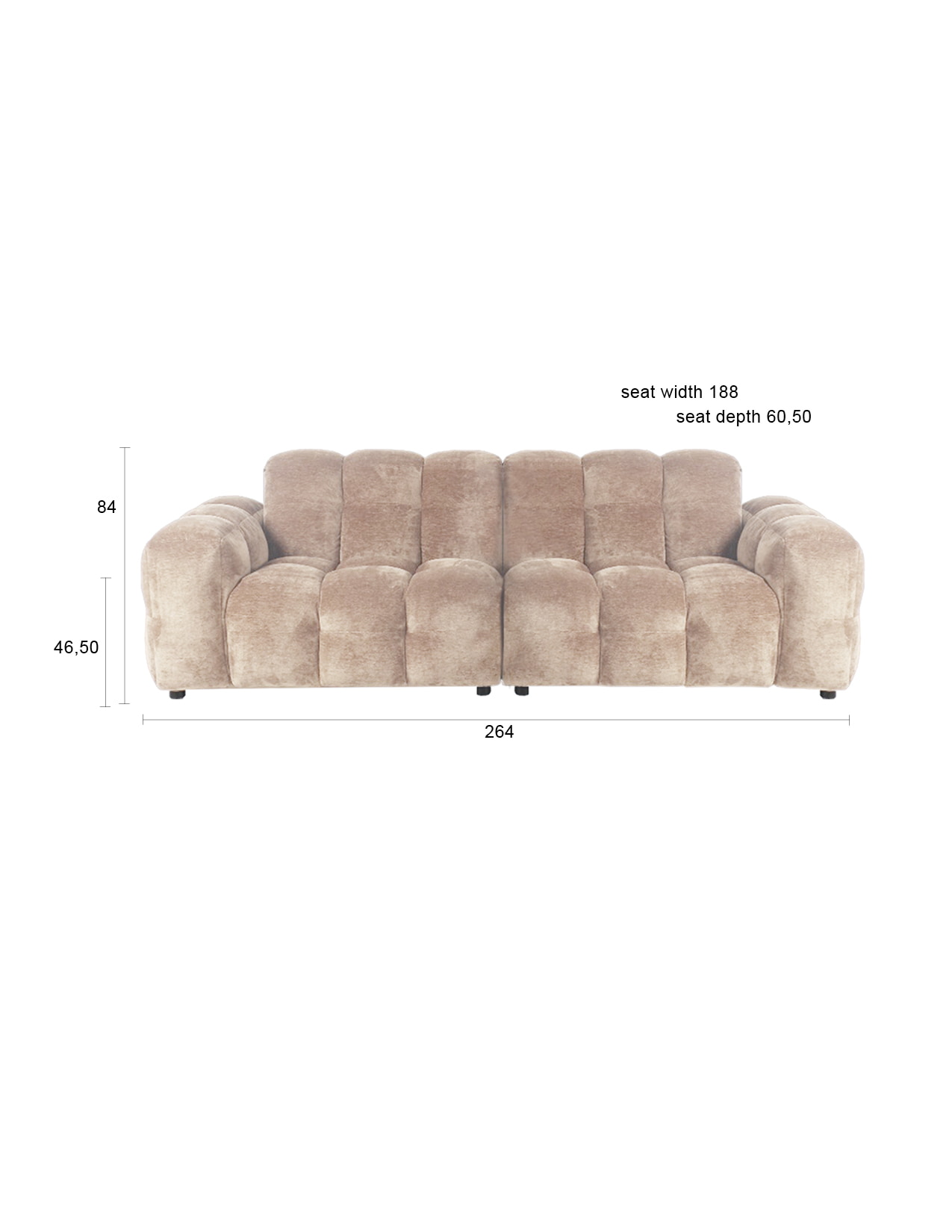 Dutchbone 3-zits Bank 'Hackman' Velvet, kleur Beige