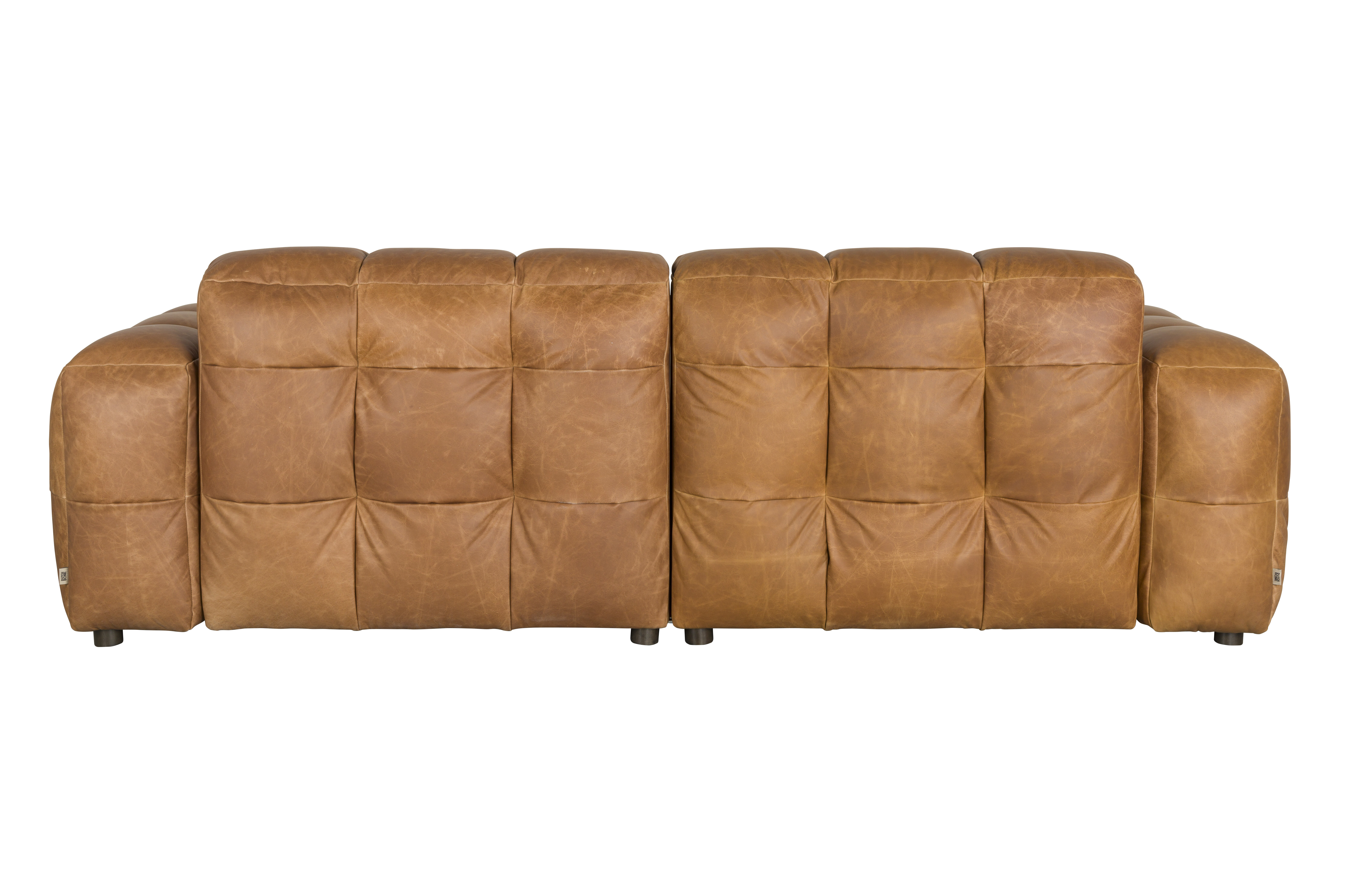 Dutchbone 3-zits Bank 'Hackman' Leder, kleur Cognac