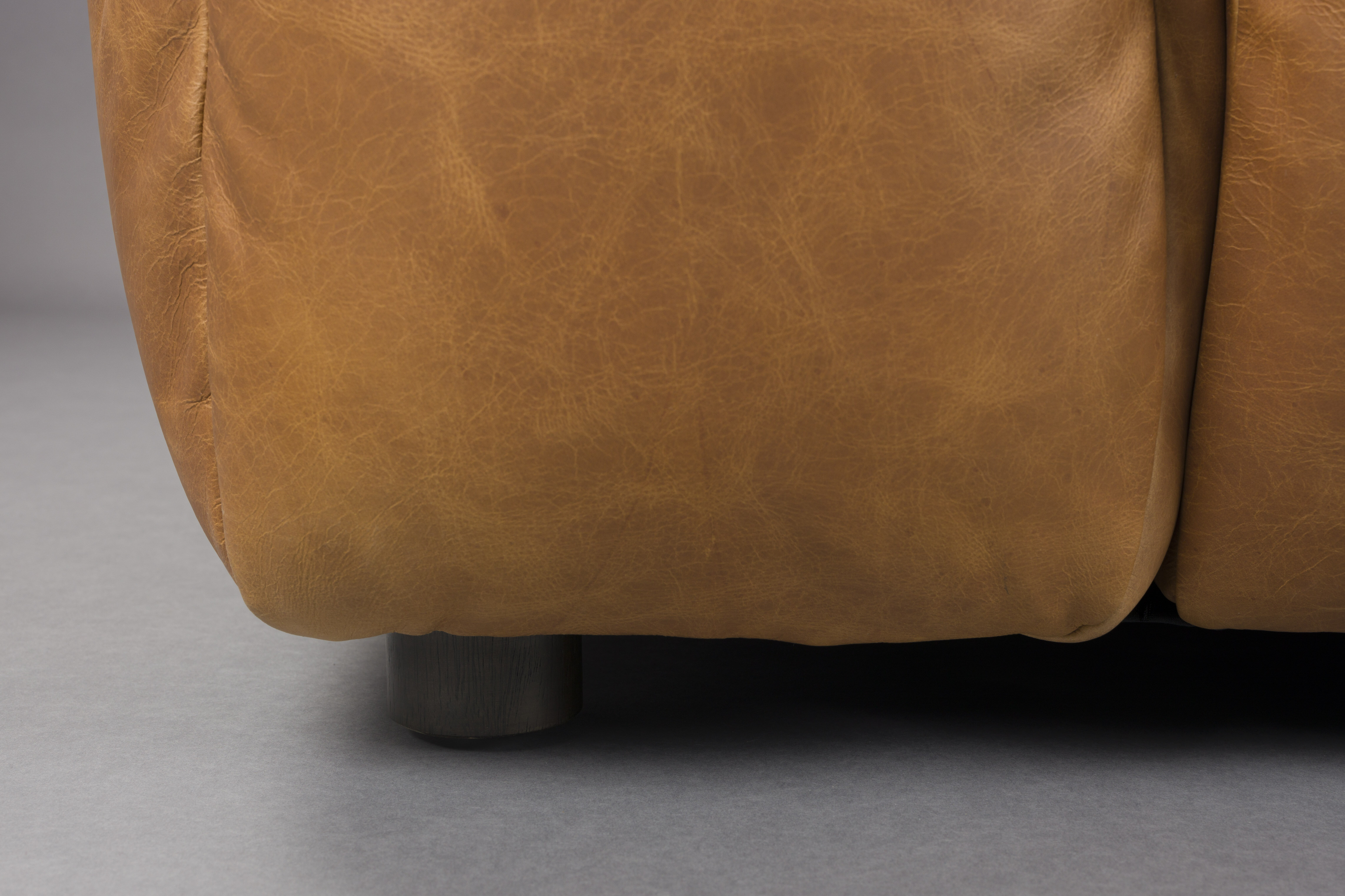 Dutchbone 3-zits Bank 'Hackman' Leder, kleur Cognac