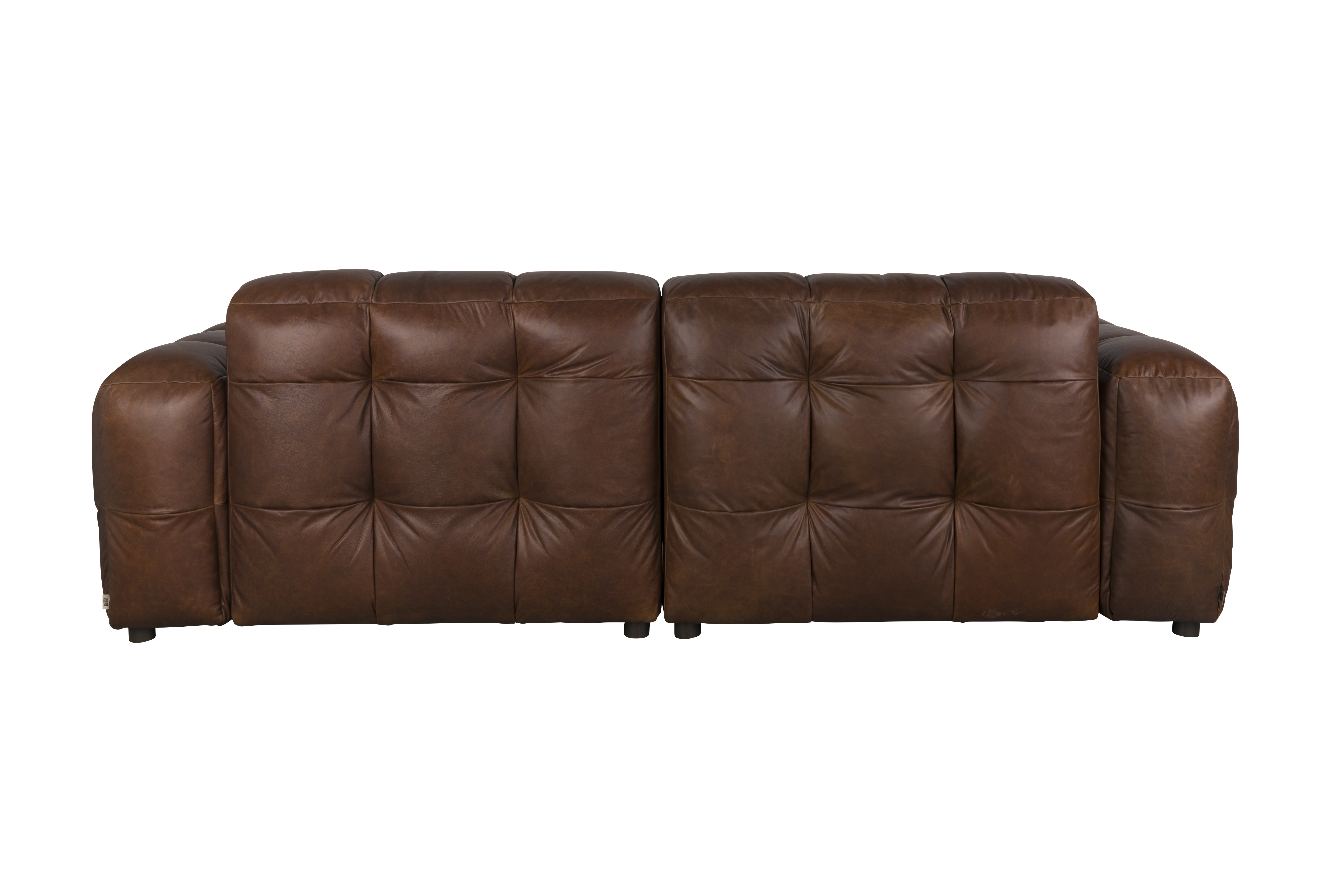 Dutchbone 3-zits Bank 'Hackman' Leder, kleur Chocolate
