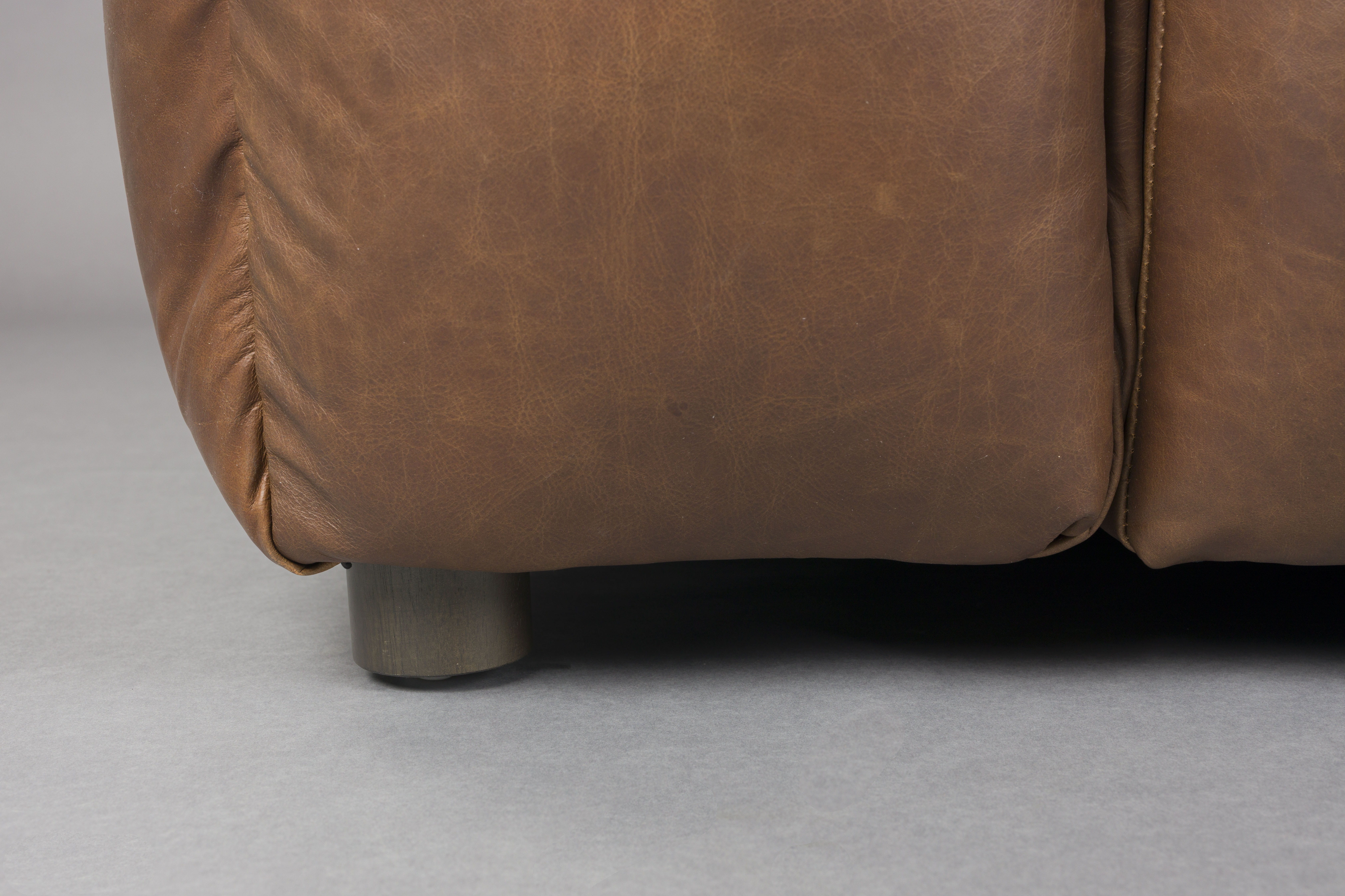 Dutchbone 3-zits Bank 'Hackman' Leder, kleur Chocolate