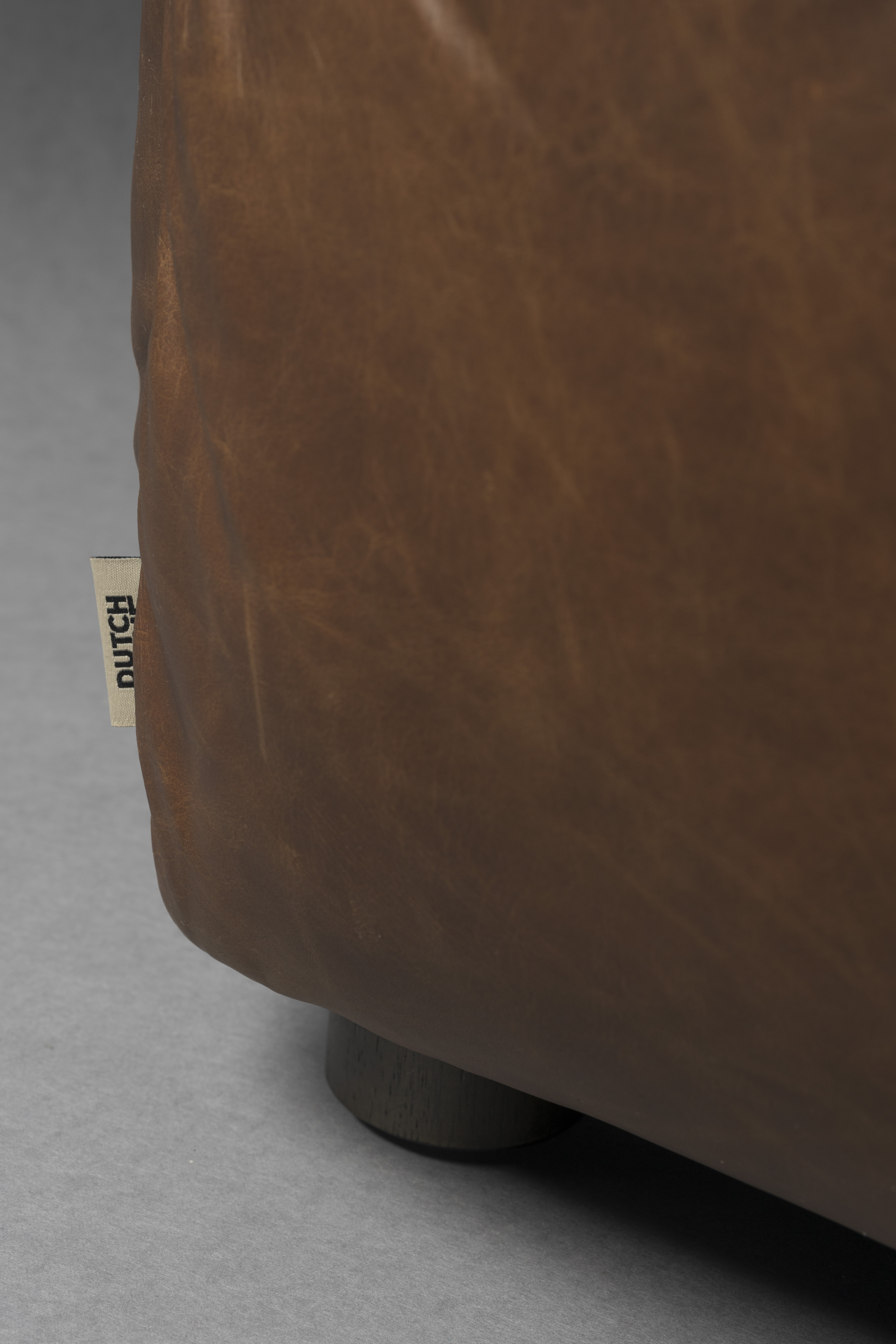 Dutchbone 3-zits Bank 'Hackman' Leder, kleur Chocolate