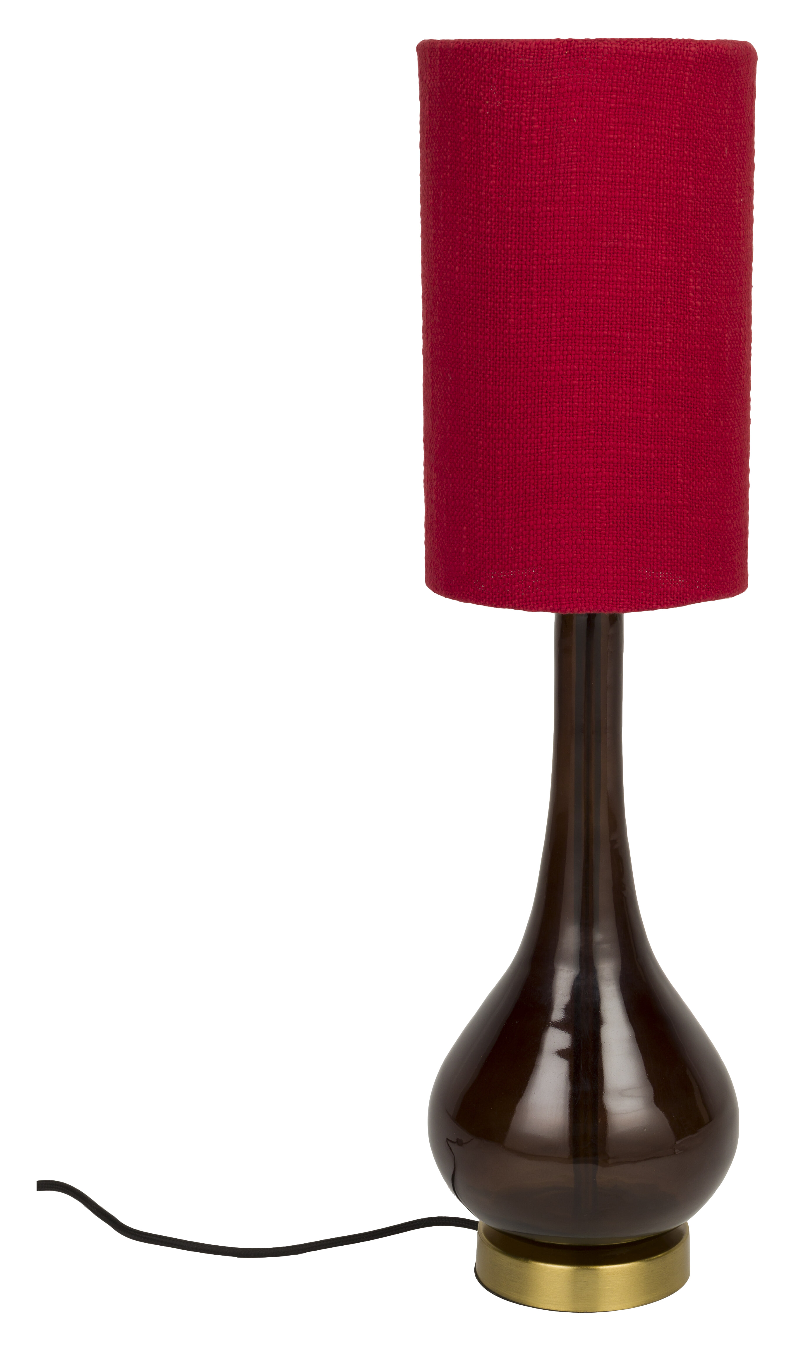 Dutchbone Tafellamp Jules Geweven stof en glas - Rood