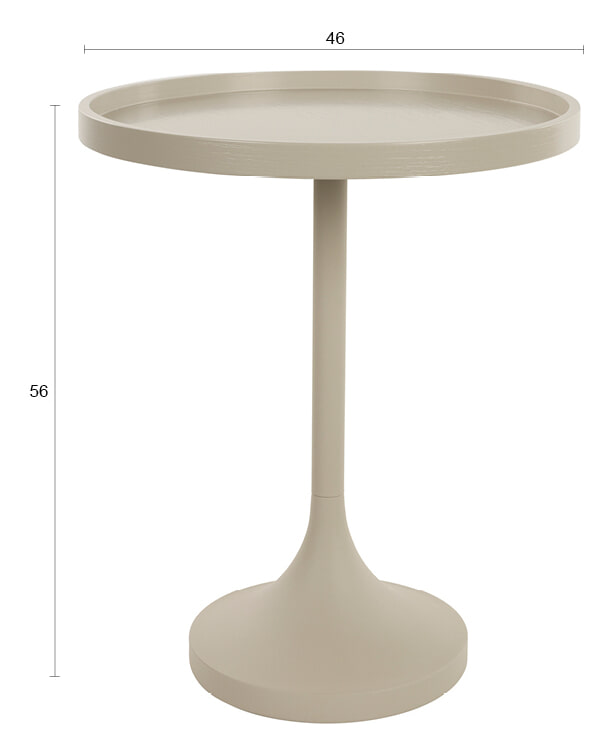 Zuiver Ronde Bijzettafel 'Jason' 46cm, kleur Beige