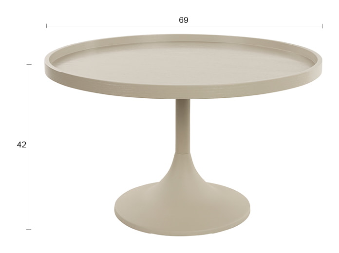 Zuiver Ronde Salontafel 'Jason' 69cm, kleur Beige