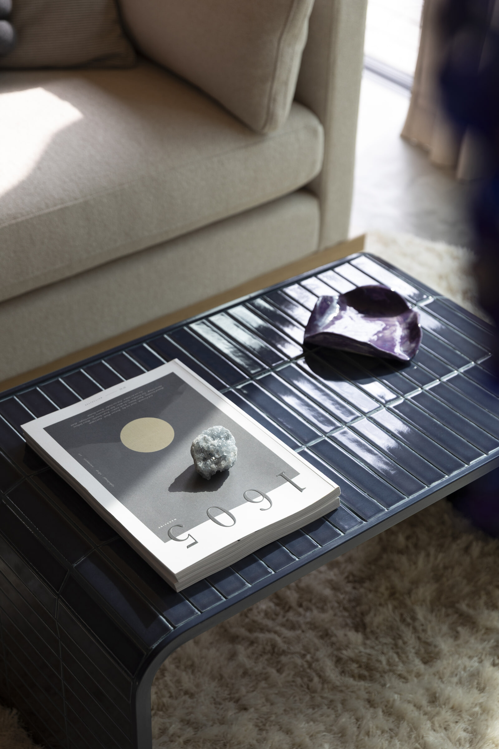 Zuiver Salontafel 'Tiles' 80 x 47cm, kleur Blauw