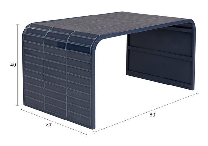 Zuiver Salontafel 'Tiles' 80 x 47cm, kleur Blauw