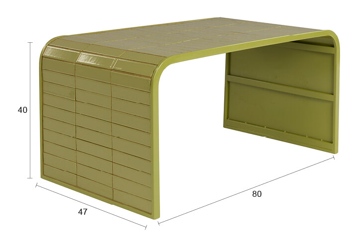 Zuiver Salontafel 'Tiles' 80 x 47cm, kleur Groen