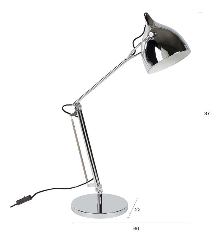 Zuiver Tafellamp 'Reader' kleur Chrome