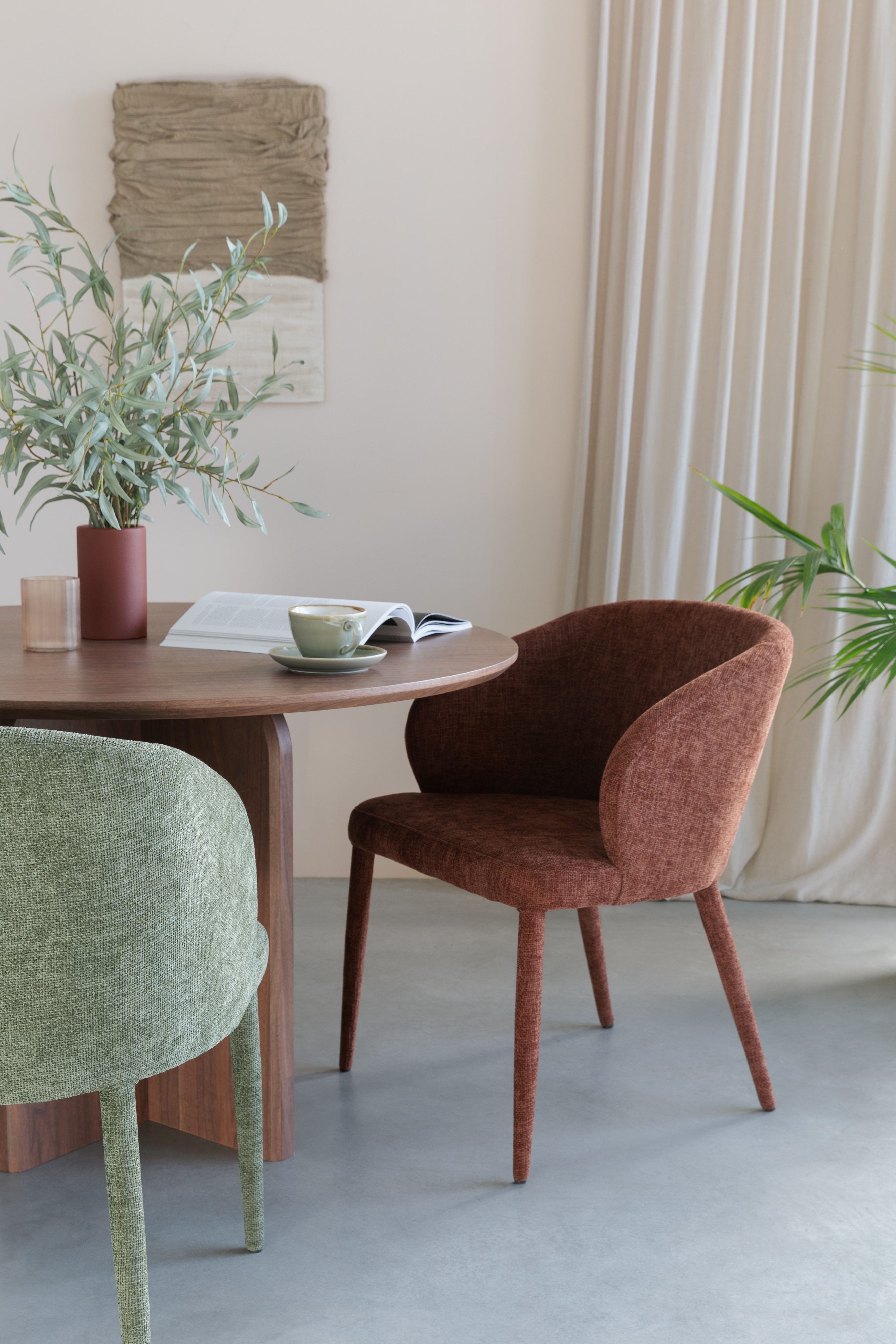ZILT Ronde Eettafel 'Nhan' MDF, 120cm, kleur Walnoot