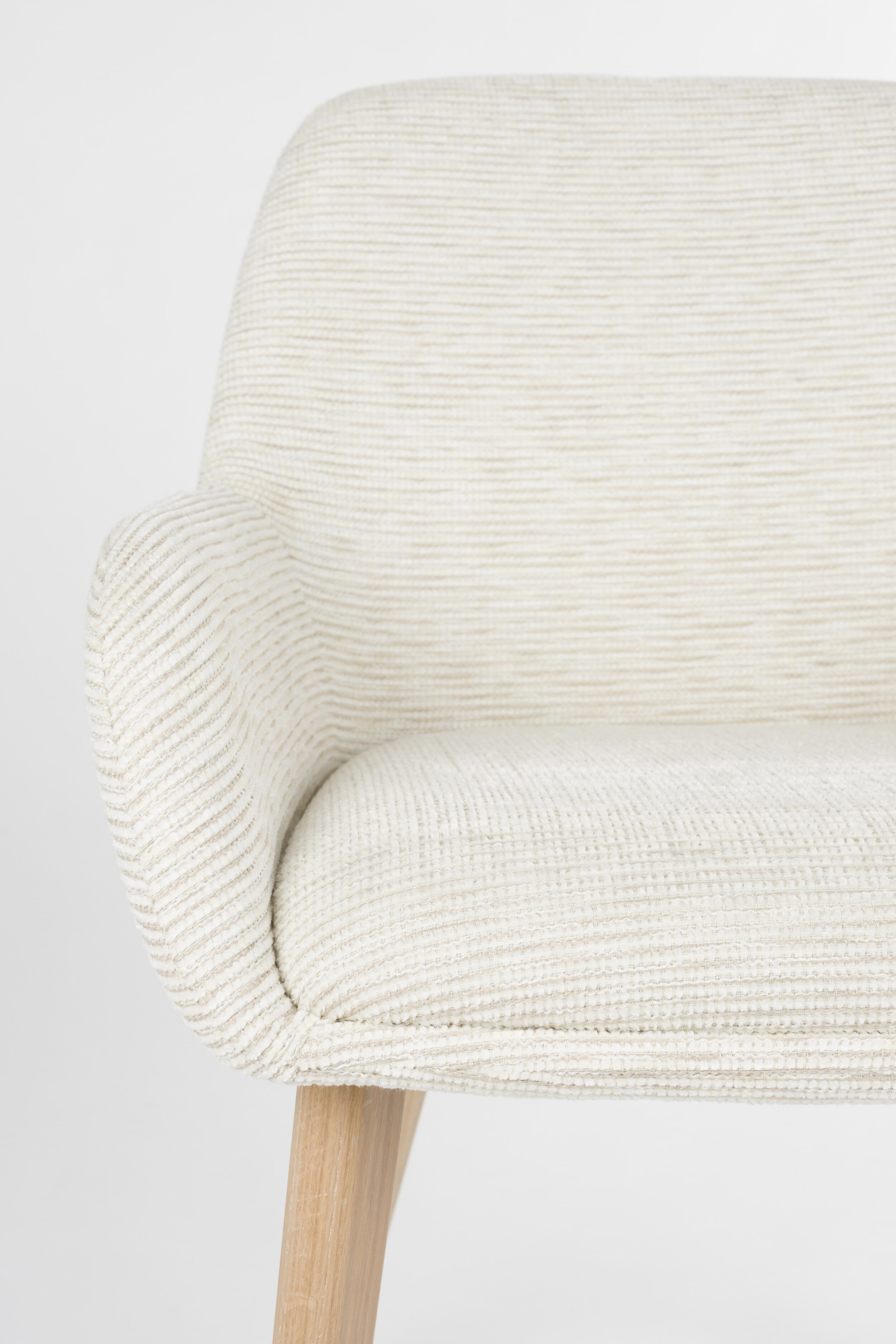 ZILT Eetkamerstoel 'Shantina' Geweven stof, kleur Off White