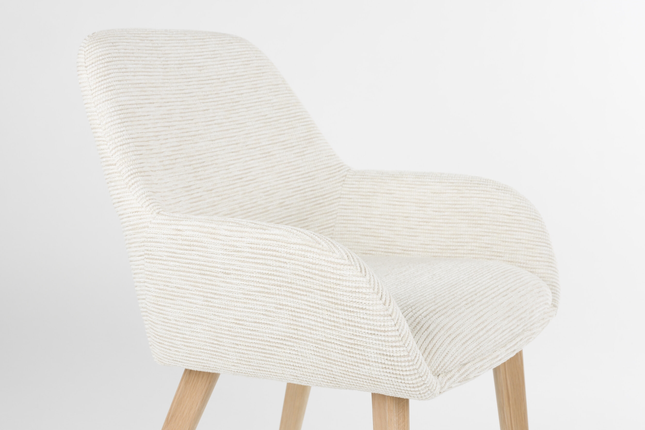 ZILT Eetkamerstoel 'Shantina' Geweven stof, kleur Off White