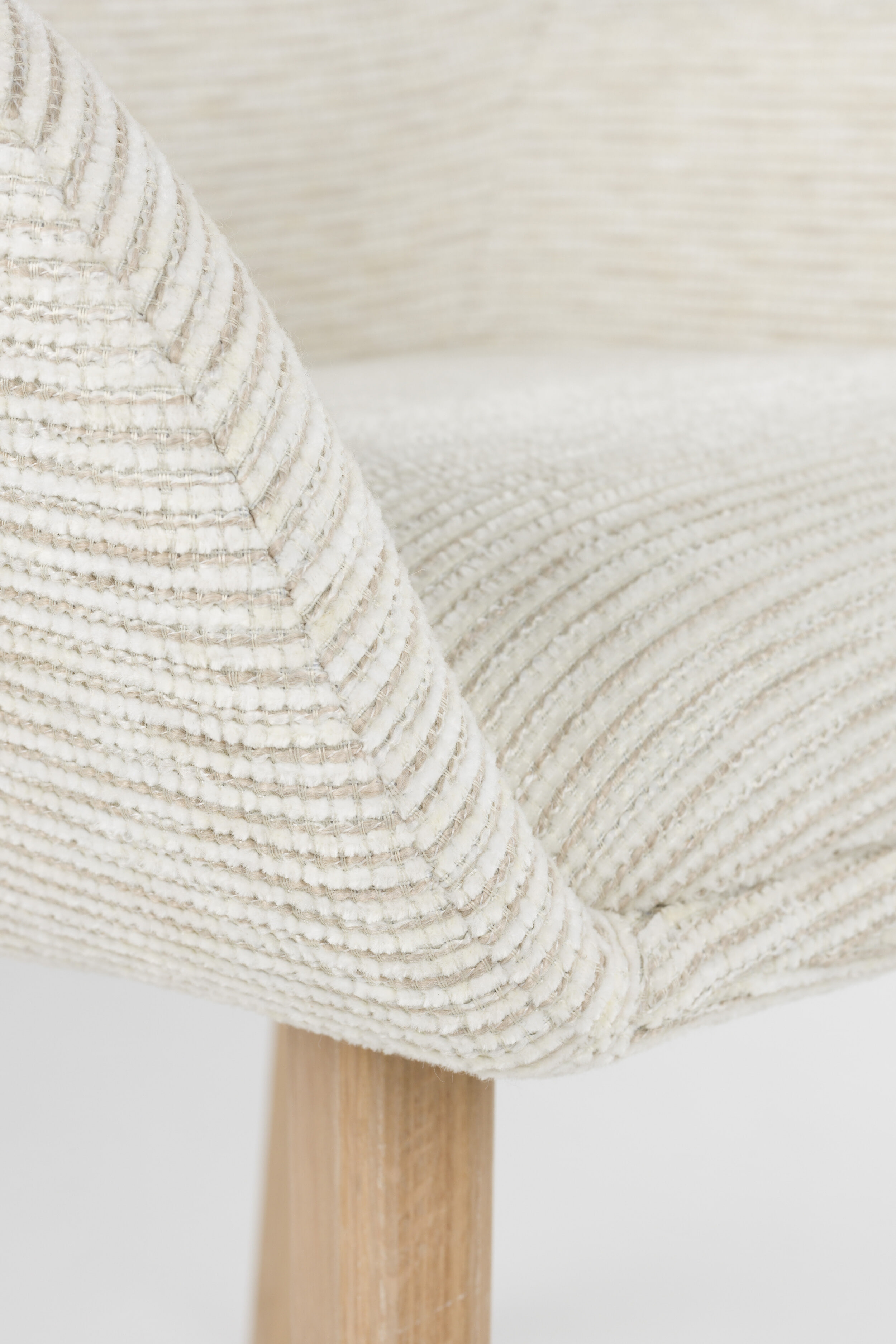 ZILT Eetkamerstoel 'Shantina' Geweven stof, kleur Off White