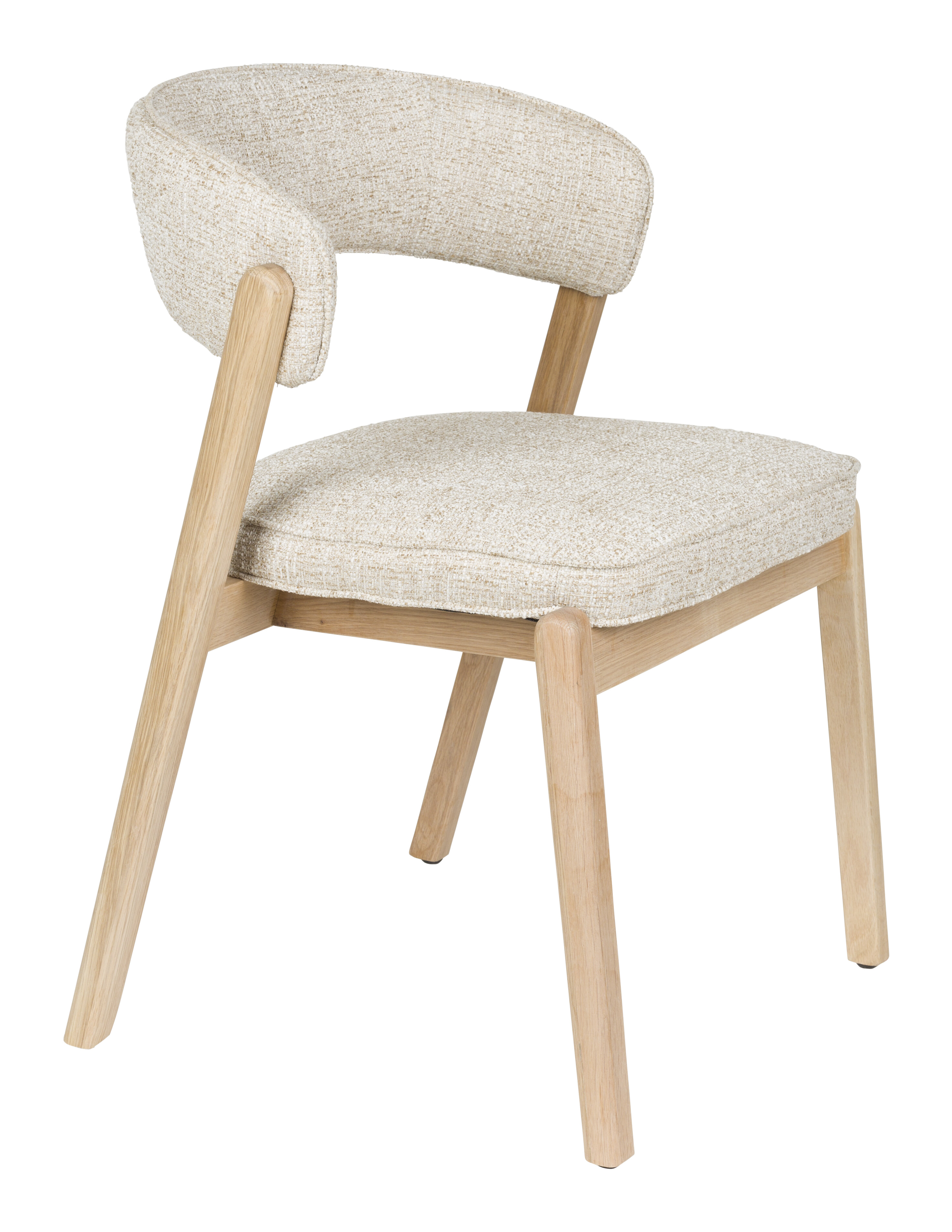 Zuiver Eetkamerstoel Bright Eikenhout en stof - Beige