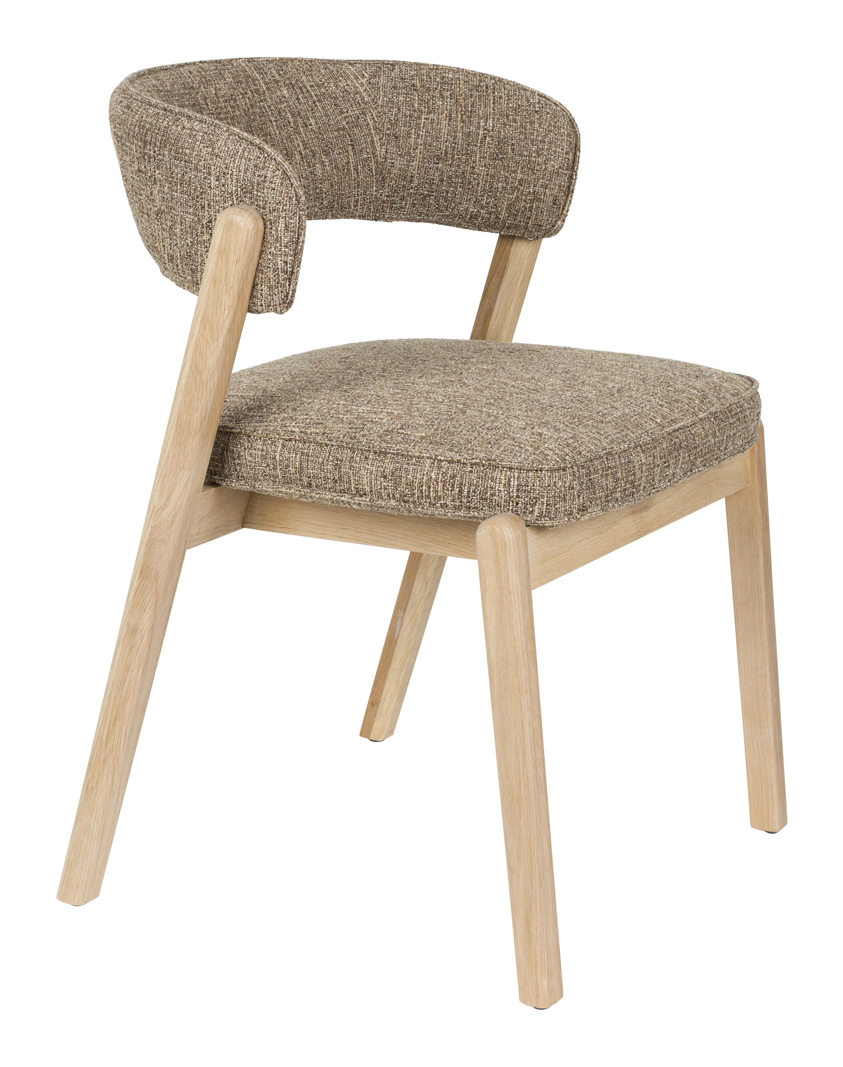 Zuiver Eetkamerstoel Bright Eikenhout en stof - Bruin