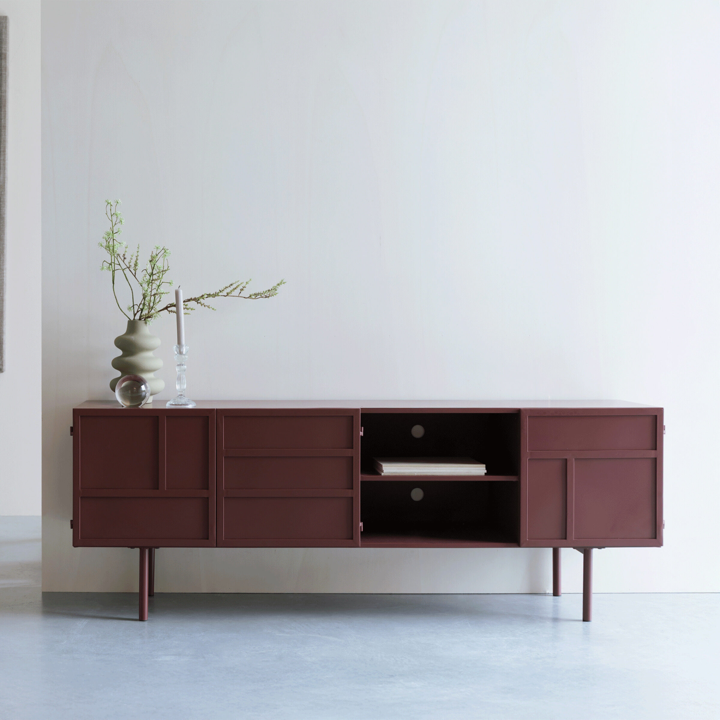 ZILT TV-meubel Chisholm 160cm - Rood