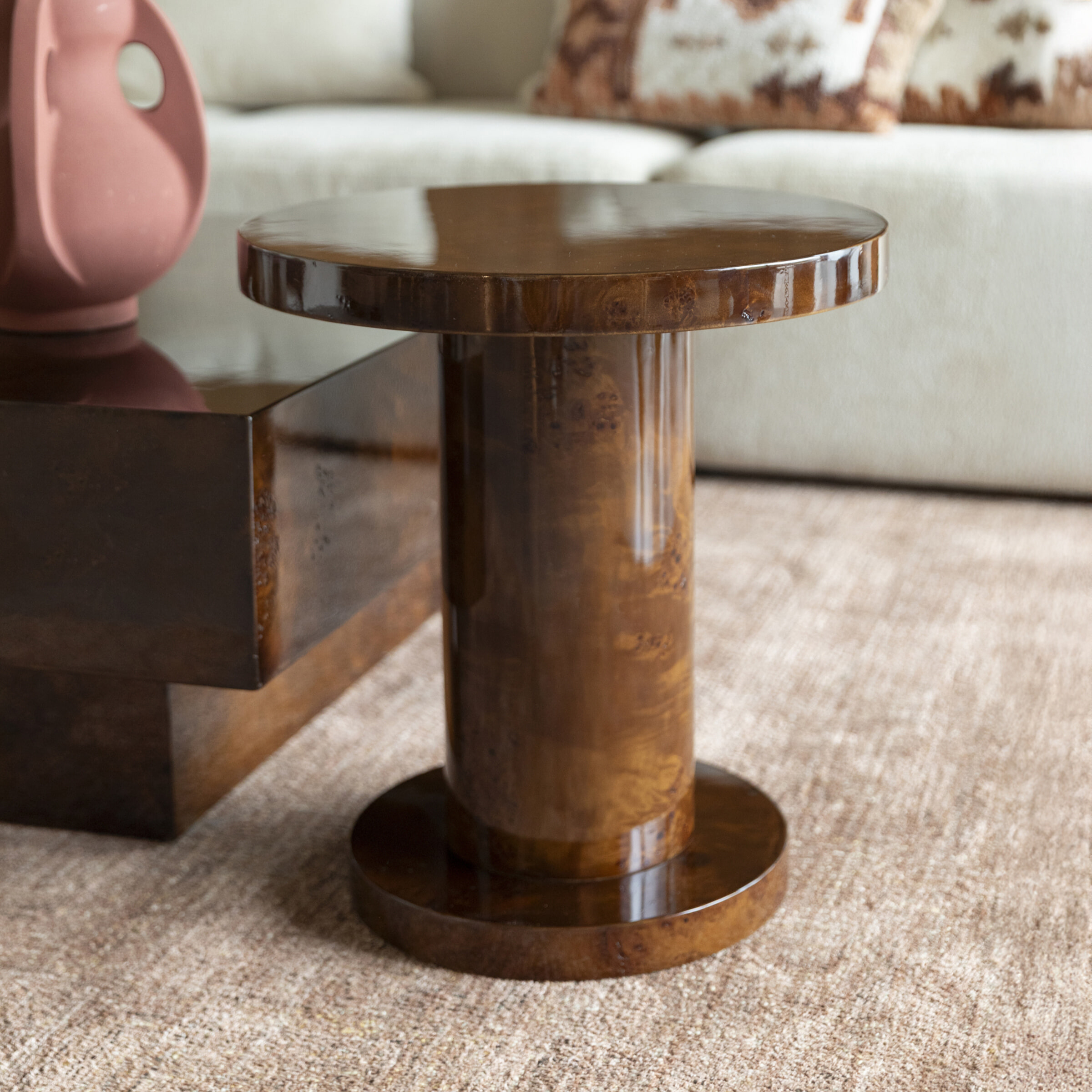 Dutchbone Ronde Bijzettafel 'Quinn' Eucalyptushout, 46cm