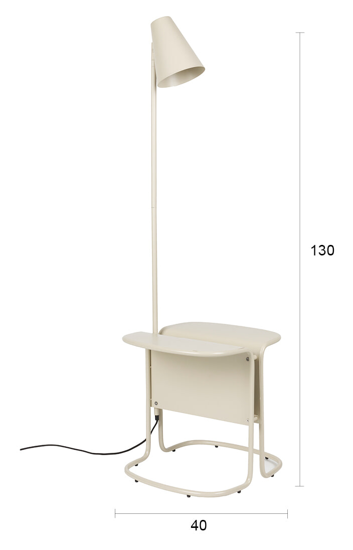 Zuiver Vloerlamp 'Lustor' 130cm, kleur Beige